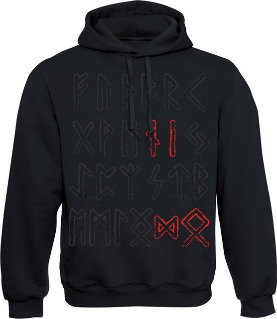 Baddery Kapuzenpullover Wikinger Hoodie: "Odin Runen" - Wikinger Vikings Pu günstig online kaufen