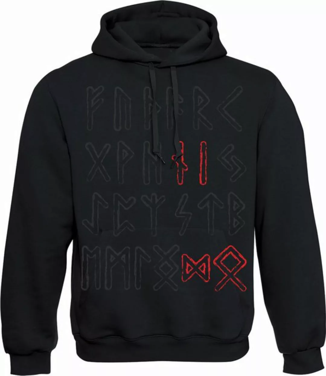 Baddery Kapuzenpullover Wikinger Hoodie : Odin Runen - Wikinger Vikings Pul günstig online kaufen