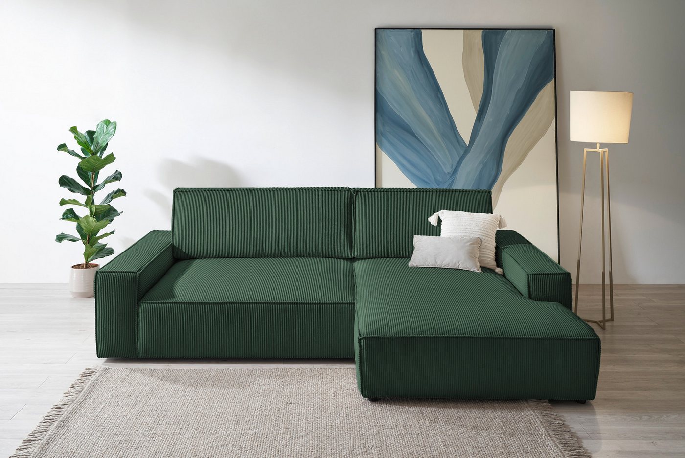 Home affaire Ecksofa "Sherwood XXL, Big-Sofa in Cord oder Leinenoptik, Couc günstig online kaufen