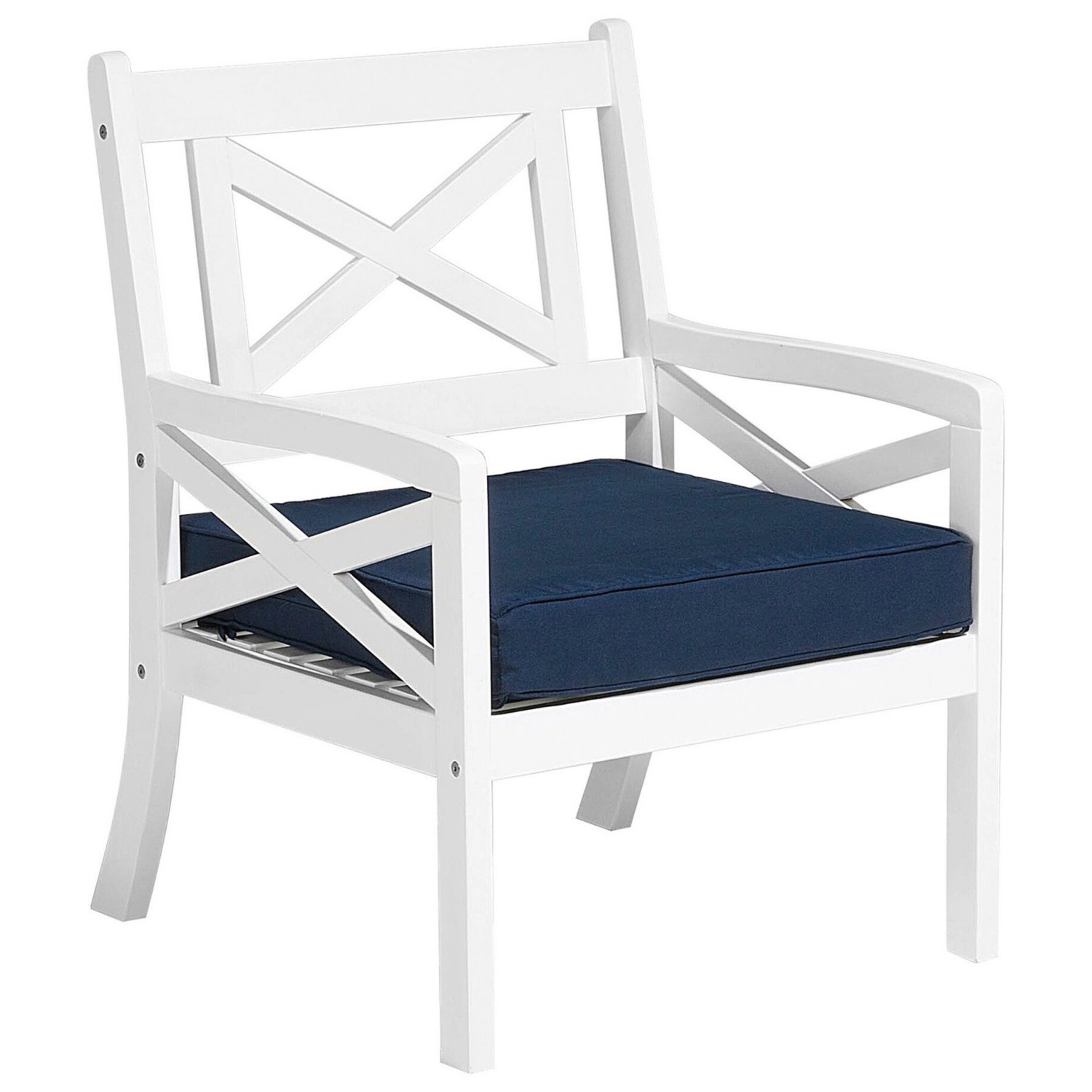 Beliani Gartenstuhl Weiss Blau 69x65x90 günstig online kaufen