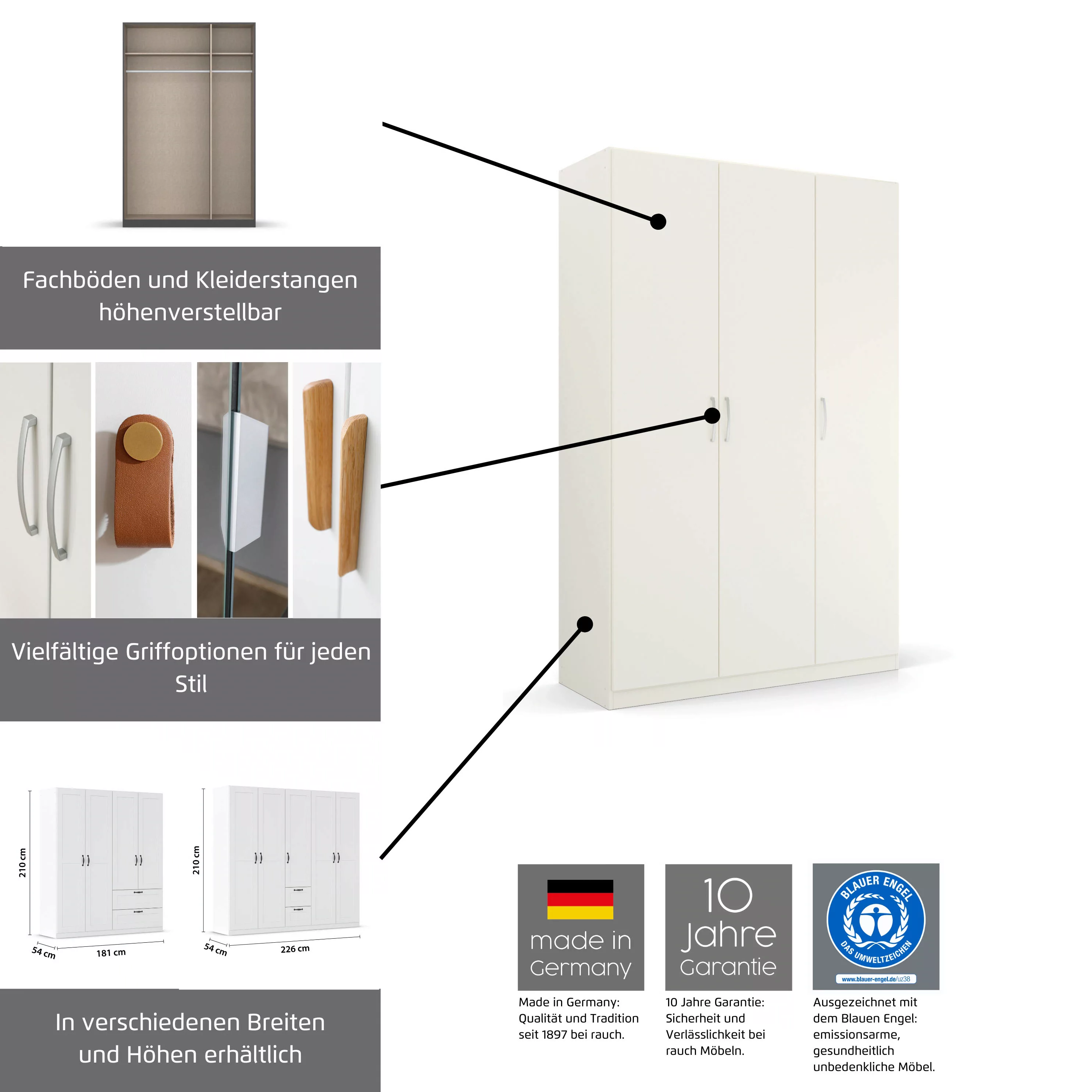 rauch Drehtürenschrank "Cottage by Quadra Spin", in skandinavischem Landhau günstig online kaufen