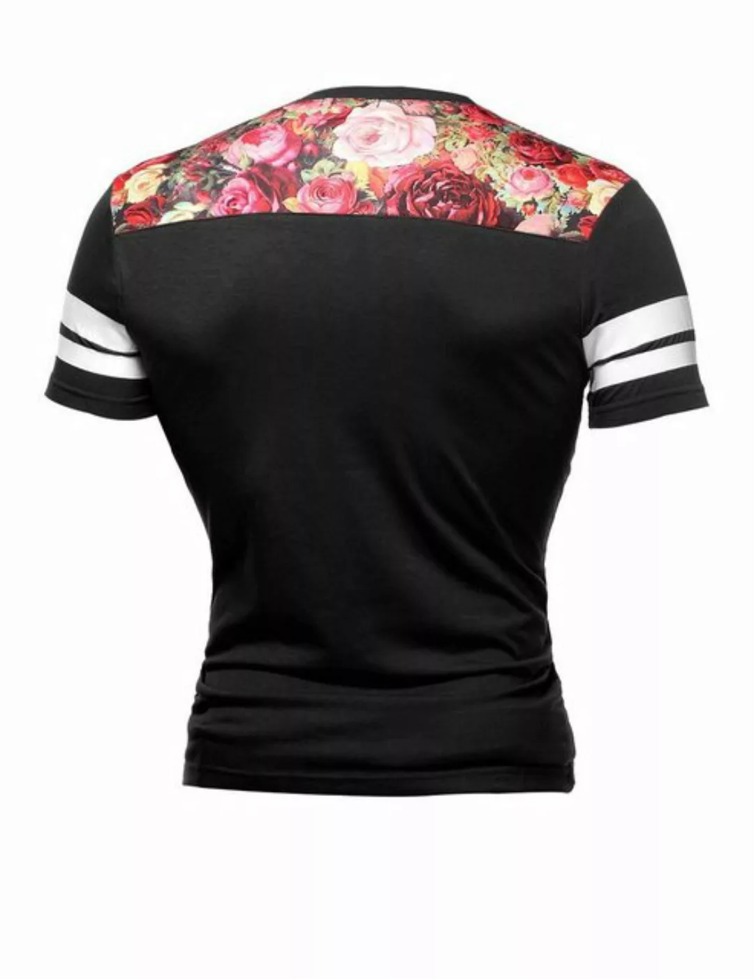 Egomaxx T-Shirt Floral 35 T-Shirt ID1264 + Lederpatch (1-tlg) 1264 in Schwa günstig online kaufen