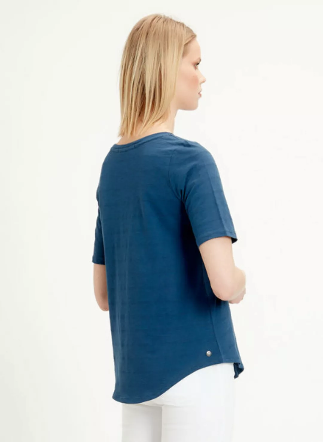 T-shirt Aus Bio Baumwolle Mit Halblangen Ärmeln günstig online kaufen