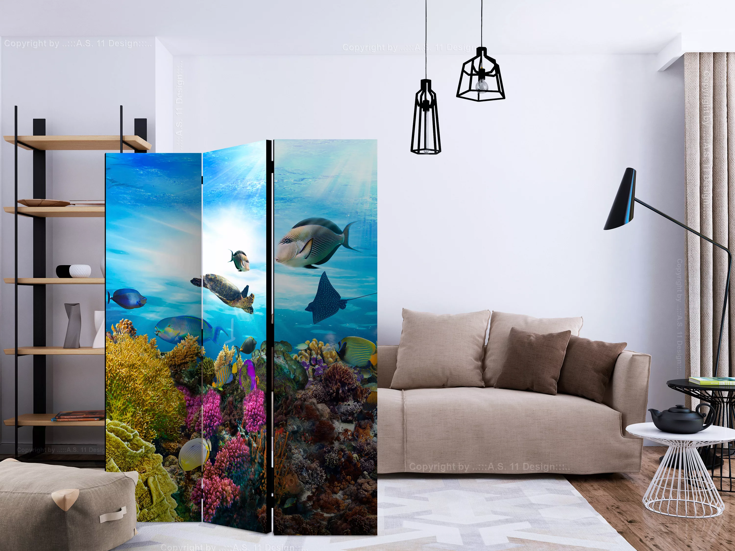 3-teiliges Paravent - Coral Reef [room Dividers] günstig online kaufen