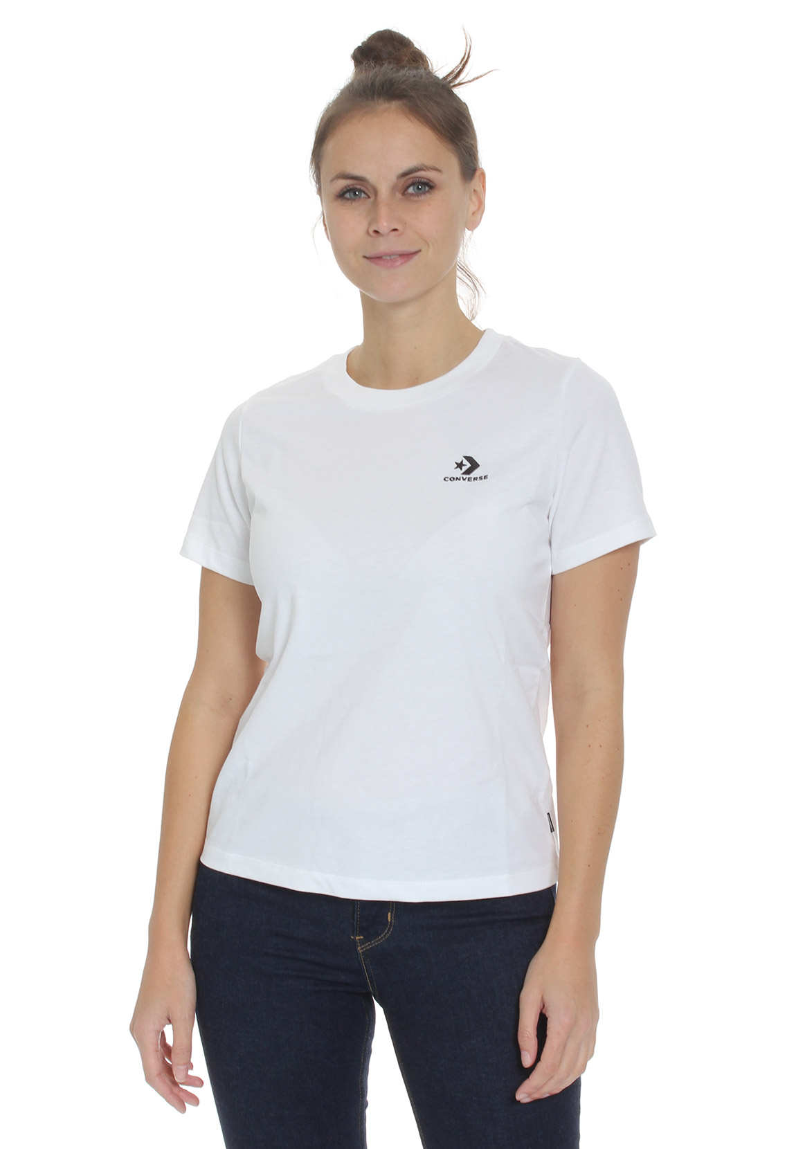 Converse Damen T-Shirt EMBROIDERED STAR CHEVRON TEE 10020804 102 Weiß günstig online kaufen