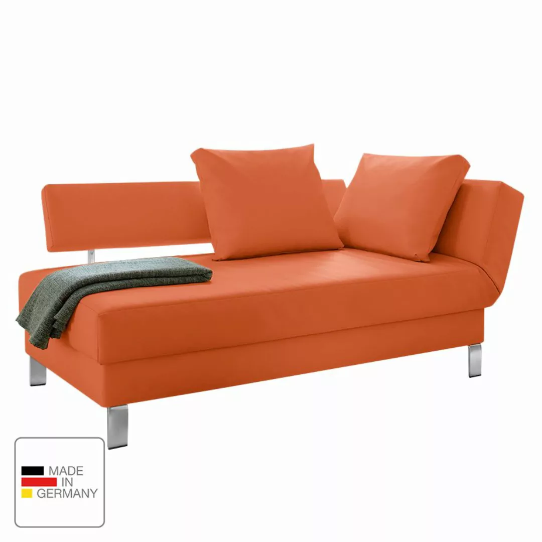 home24 loftscape Recamiere Athmos Orange Kunstleder 186x87x92 cm (BxHxT) mi günstig online kaufen