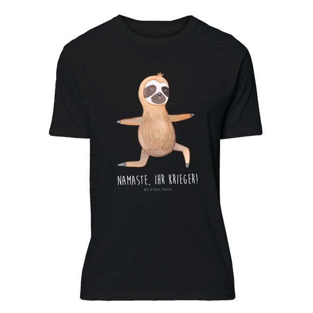 Mr. & Mrs. Panda T-Shirt Faultier Yoga - Schwarz - Geschenk, Lieblingstier, günstig online kaufen