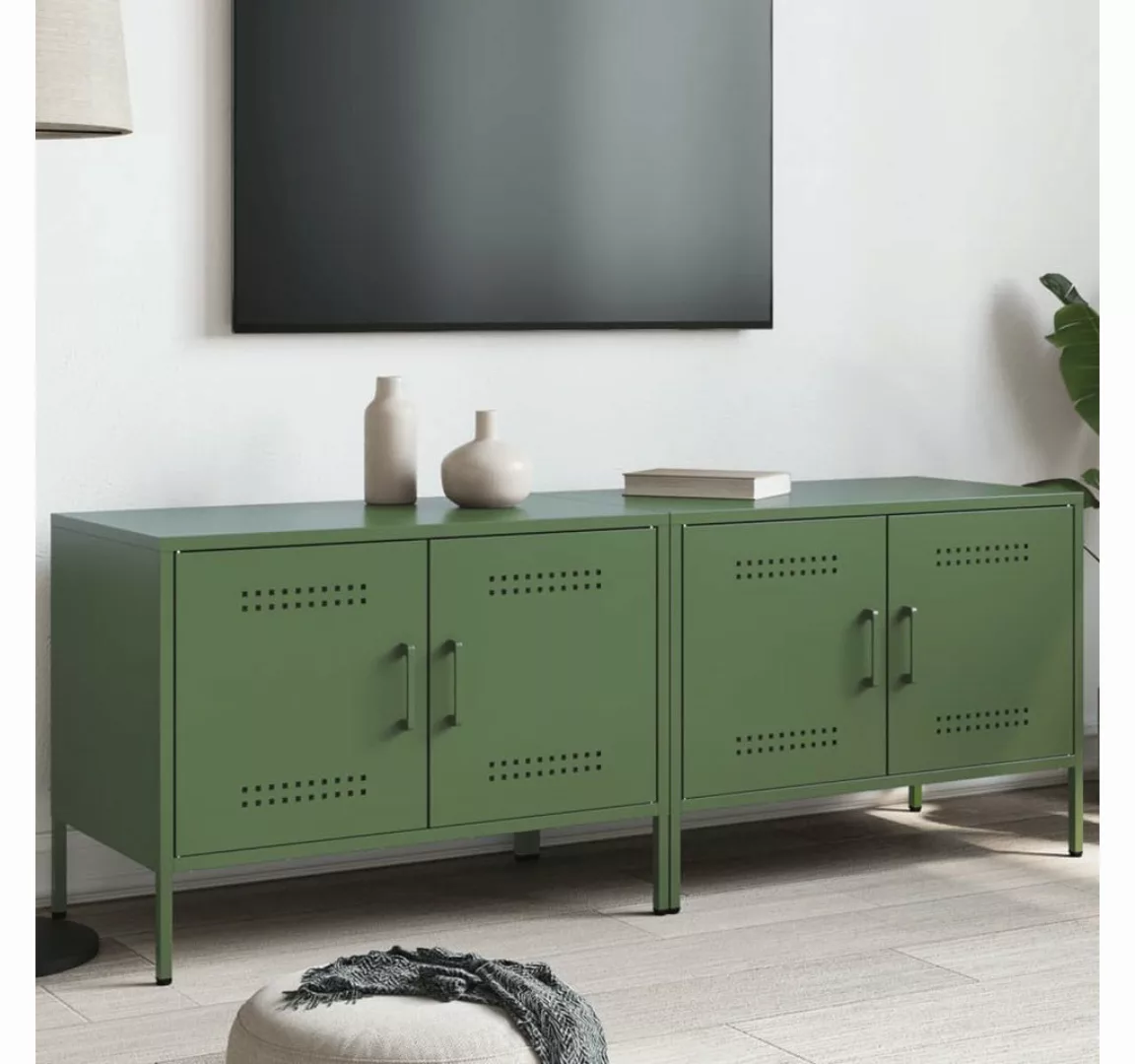 vidaXL TV-Schrank TV-Schränke 2 Stk. Olivgrün 68x39x50,5 cm Stahl günstig online kaufen