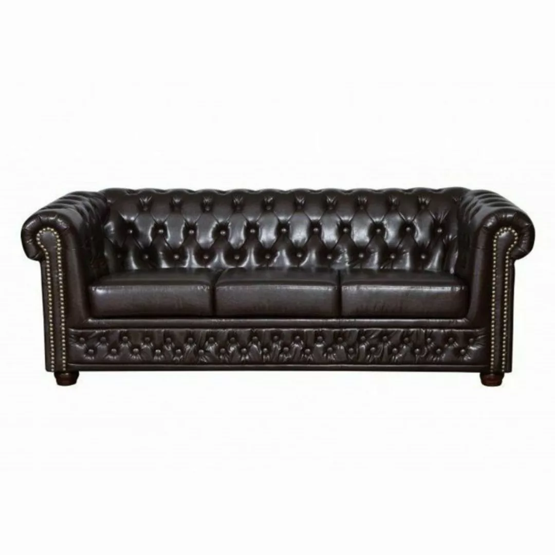 JVmoebel Sofa Braune Chesterfield Sofagarnitur 3+1+1 Sitzer Polster Sofas N günstig online kaufen