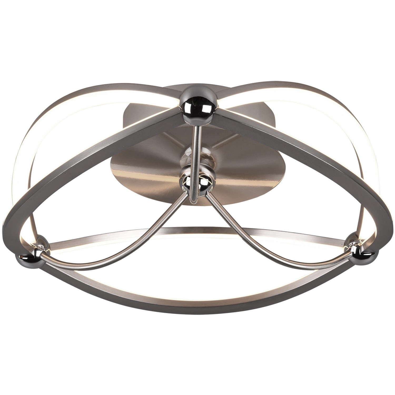 Trio LED Deckenleuchte Charivari Nickel matt 140 mm x 410 mm x 410 mm günstig online kaufen