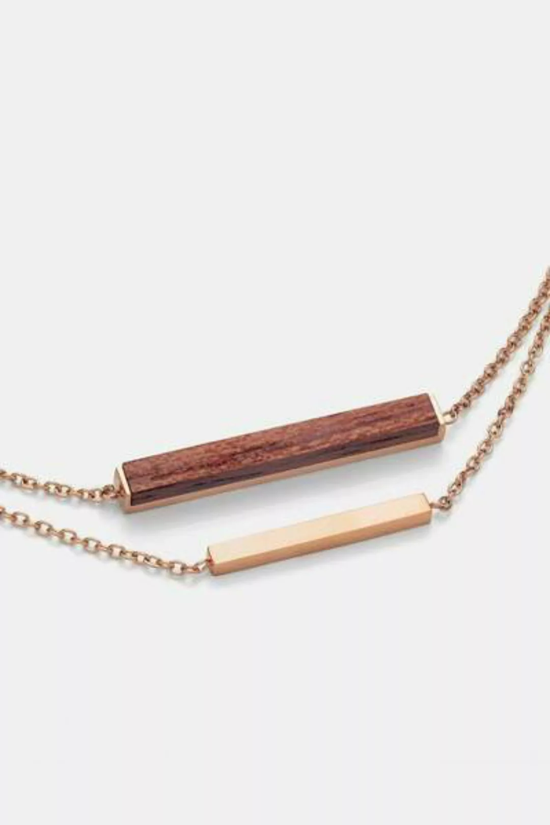 Schmuckset Mit Holzelementen 'Rectangle Halskette & Armband' günstig online kaufen