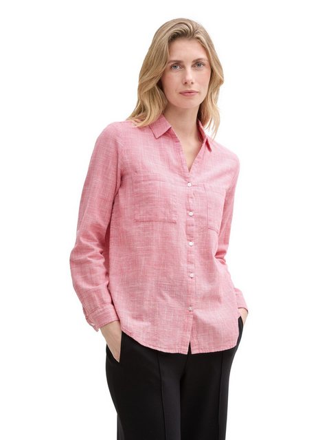 TOM TAILOR Blusenshirt Langarm Hemd BLOUSE WITH SLUB STRUCTURE blouse with günstig online kaufen