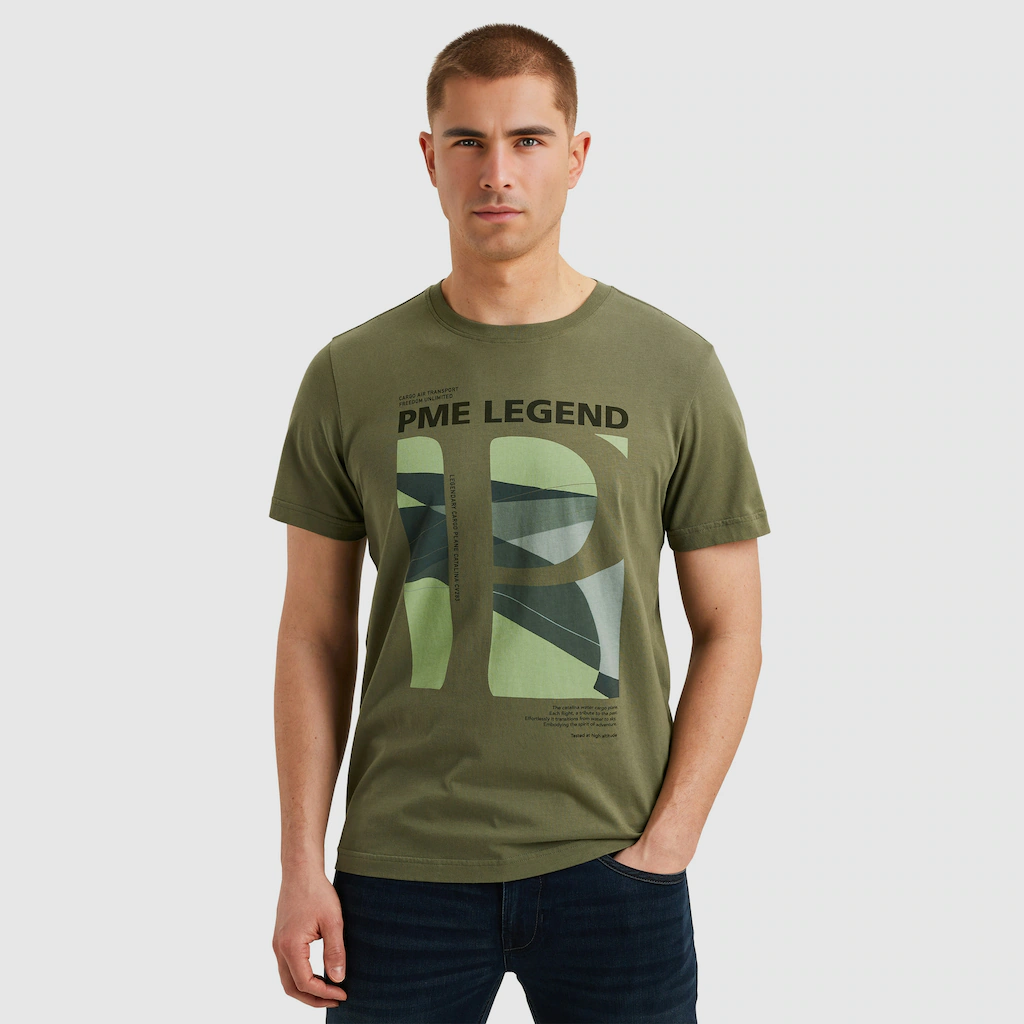PME LEGEND T-Shirt "Short sleeve r-neck single jersey", mit Logo Print günstig online kaufen