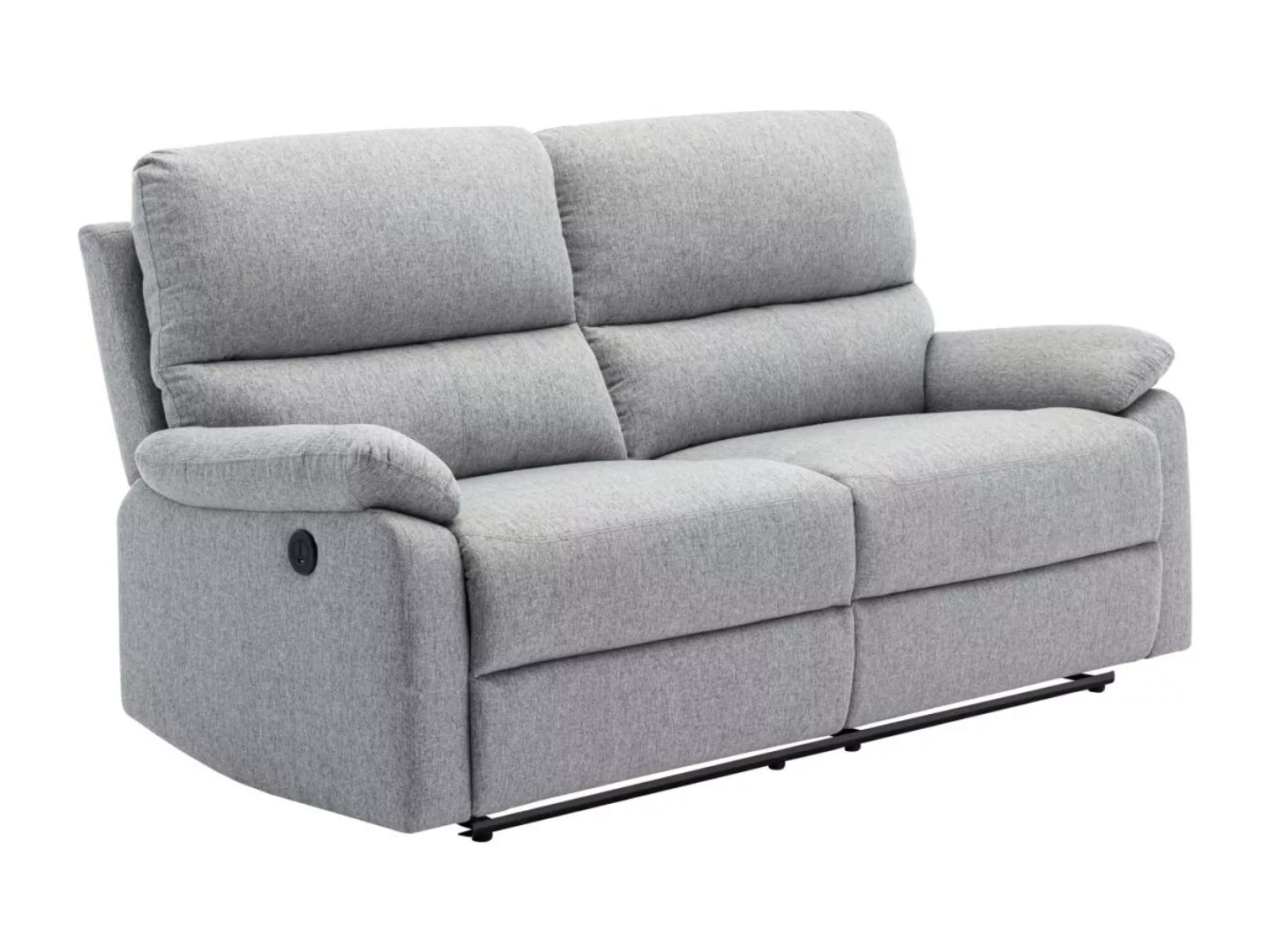 Relaxsofa elektrisch 3-Sitzer - Stoff - hellgrau - LUNANO günstig online kaufen