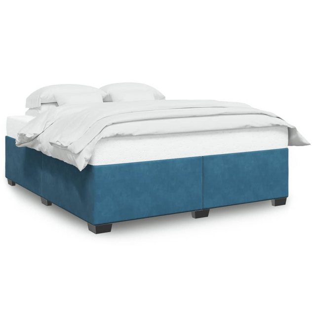 vidaXL Bett, Bettgestell Blau 200x200 cm Samt günstig online kaufen