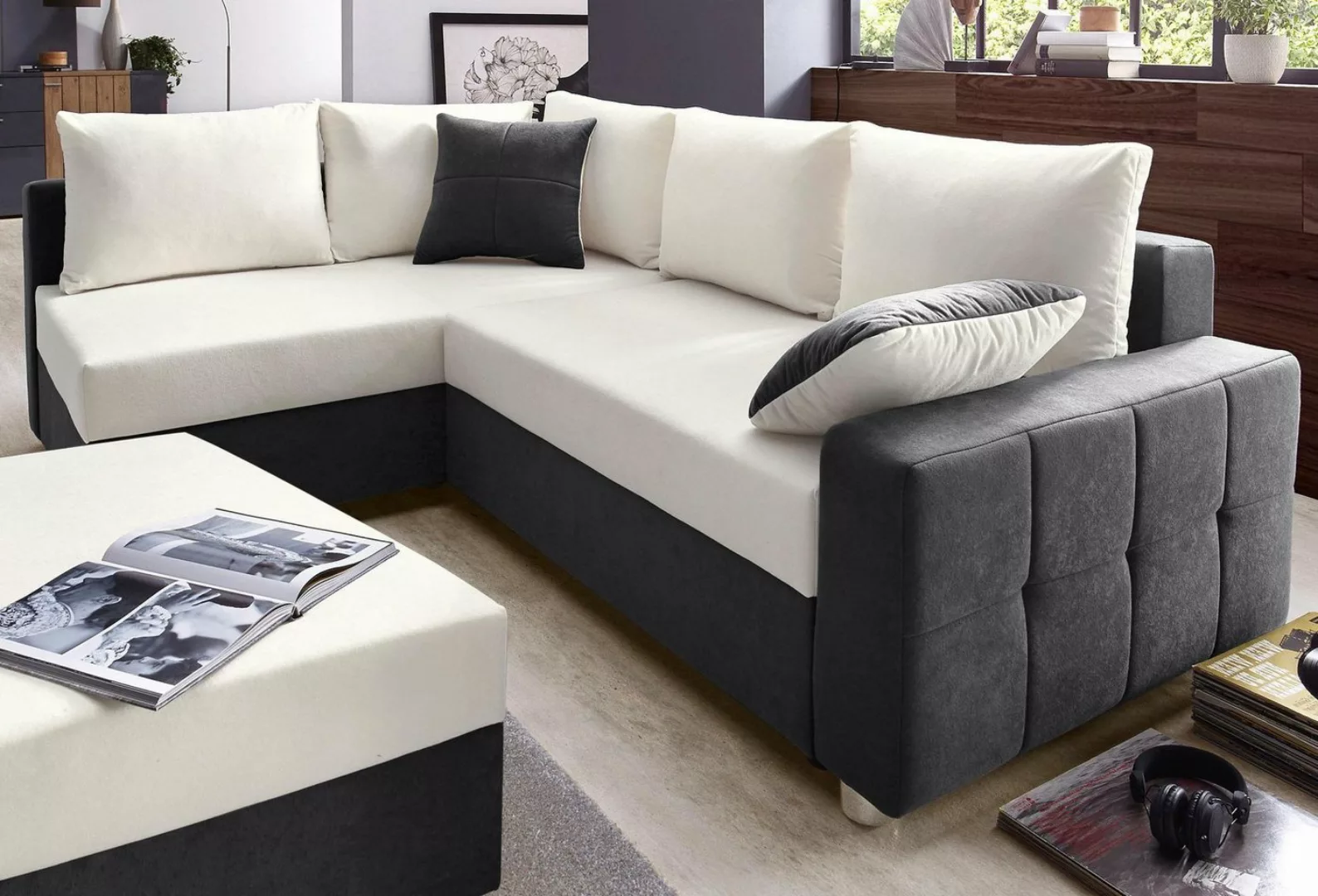 COLLECTION AB Ecksofa »Parma L-Form«, mit Bettfunktion und Federkern günstig online kaufen