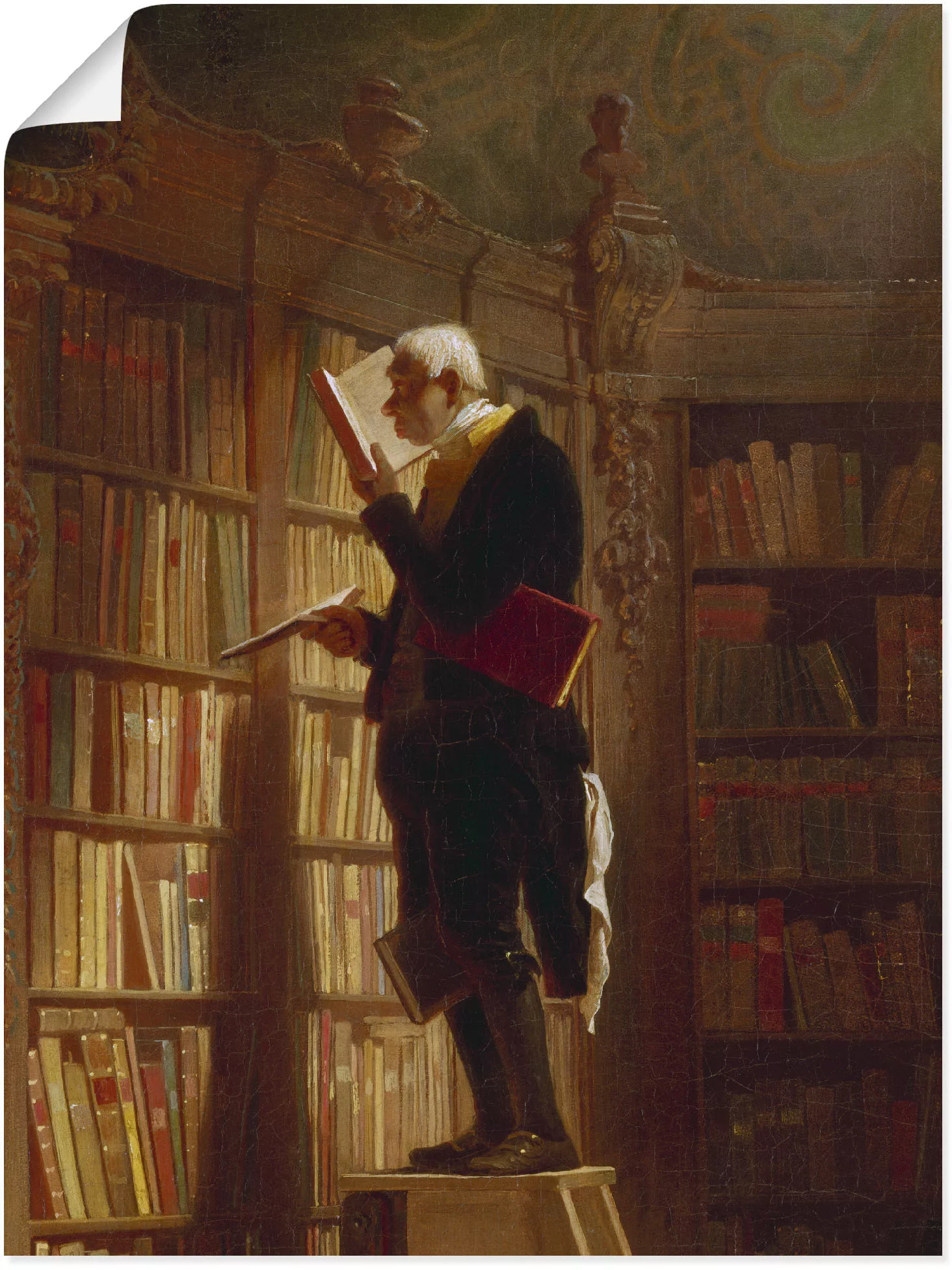 Artland Wandbild "Der Bücherwurm (Detail). Um 1850", Mann, (1 St.), als Lei günstig online kaufen