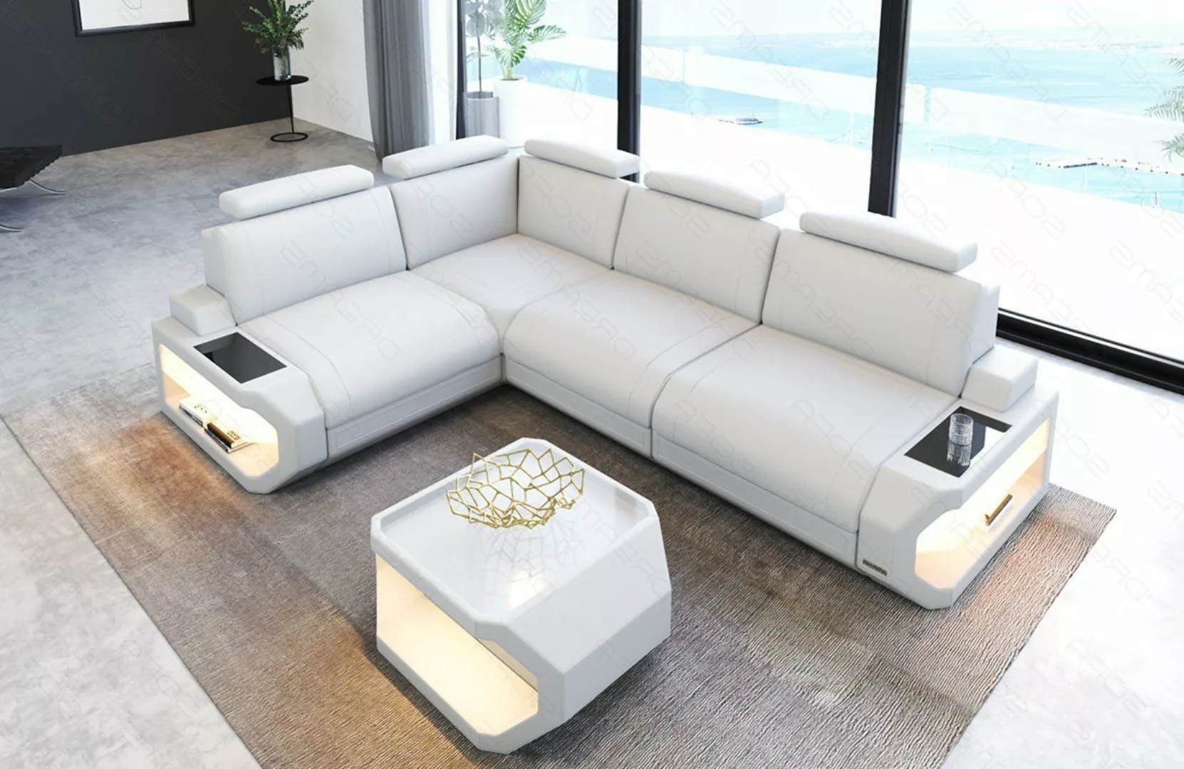 Sofa Dreams Ecksofa Leder Couch Siena L Form Ledersofa, L-Form Ledersofa mi günstig online kaufen