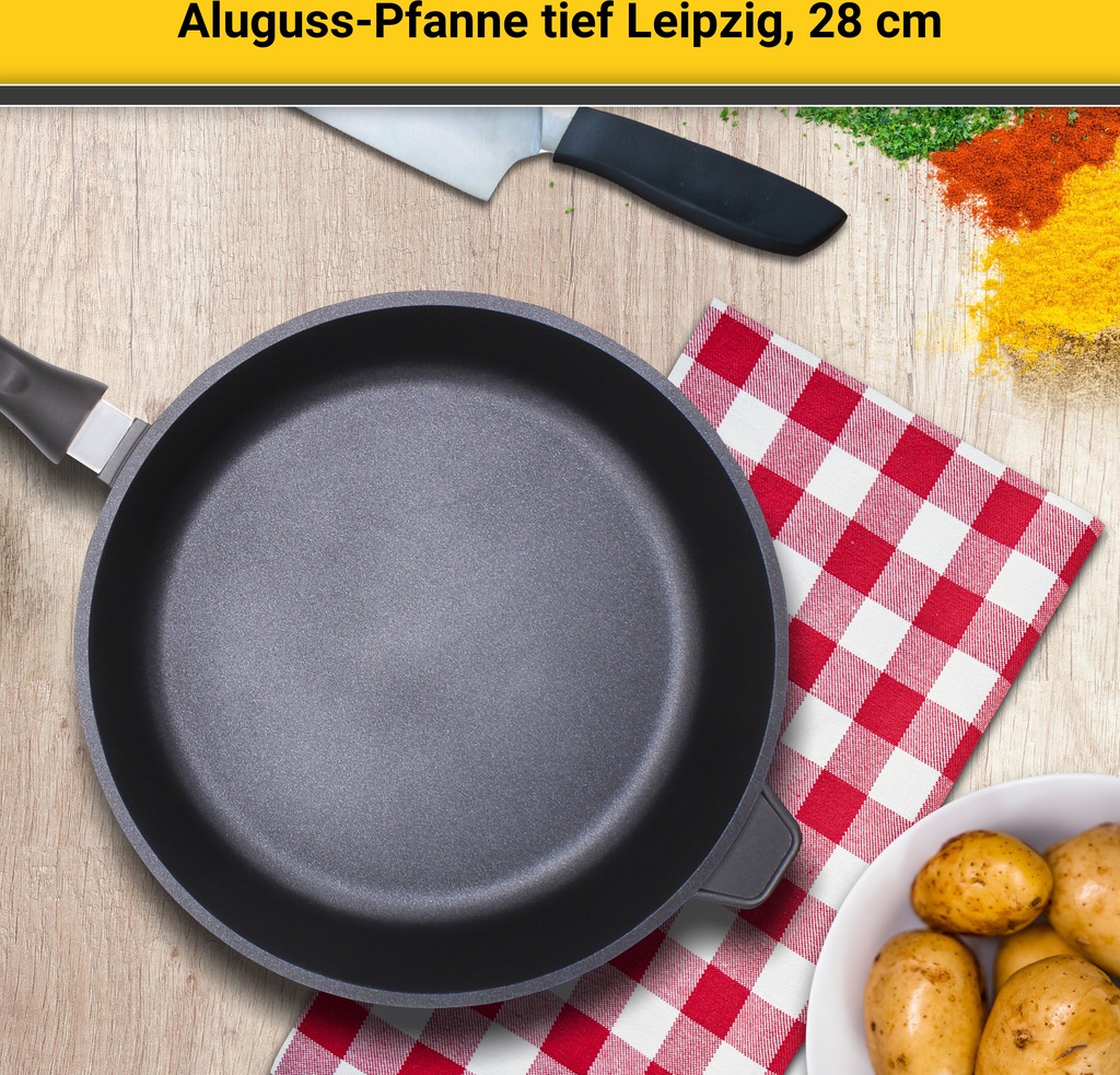 Krüger Bratpfanne »Aluguss Pfanne tief LEIPZIG«, Aluminiumguss, (1 tlg.), h günstig online kaufen