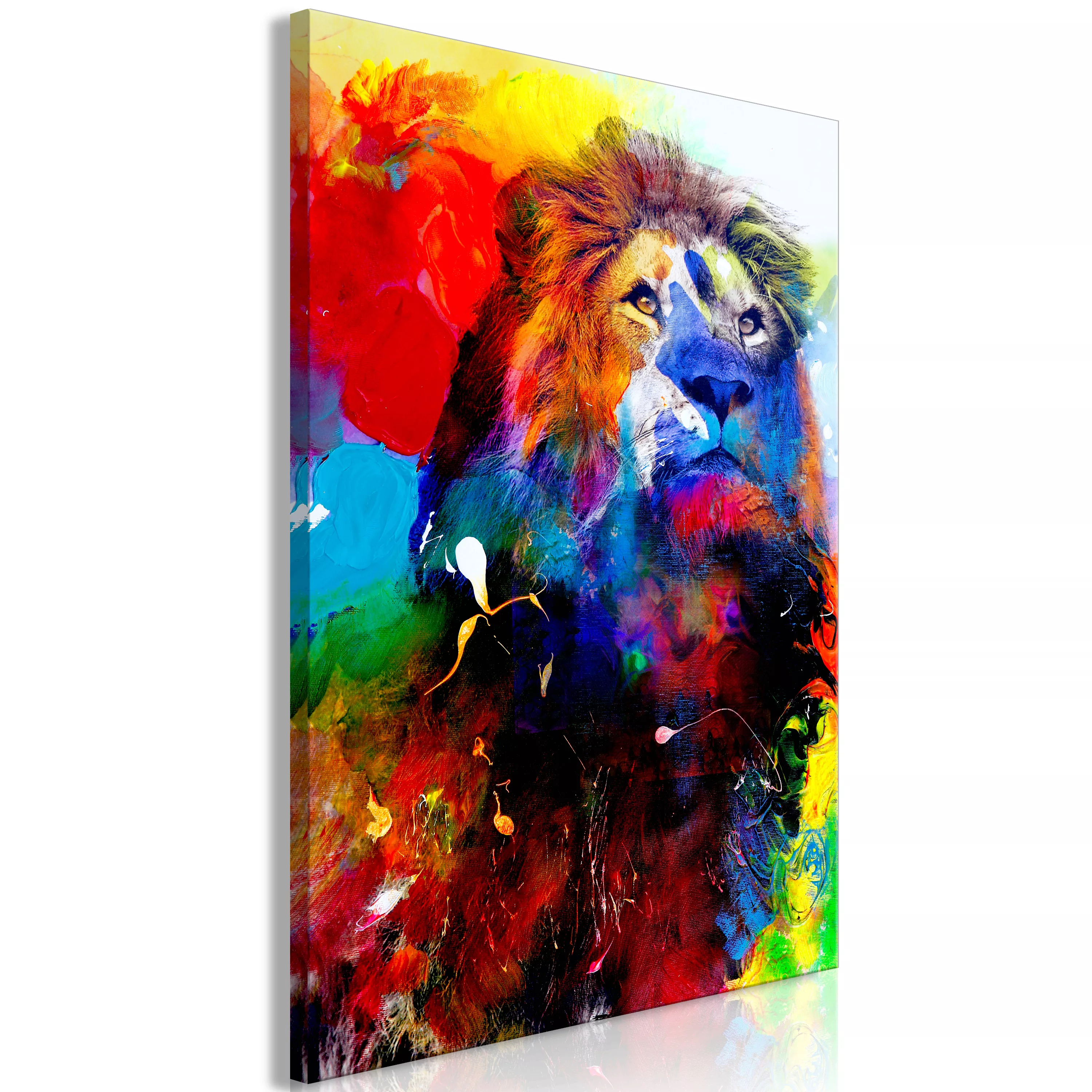 Wandbild - Lion And Watercolours (1 Part) Vertical günstig online kaufen