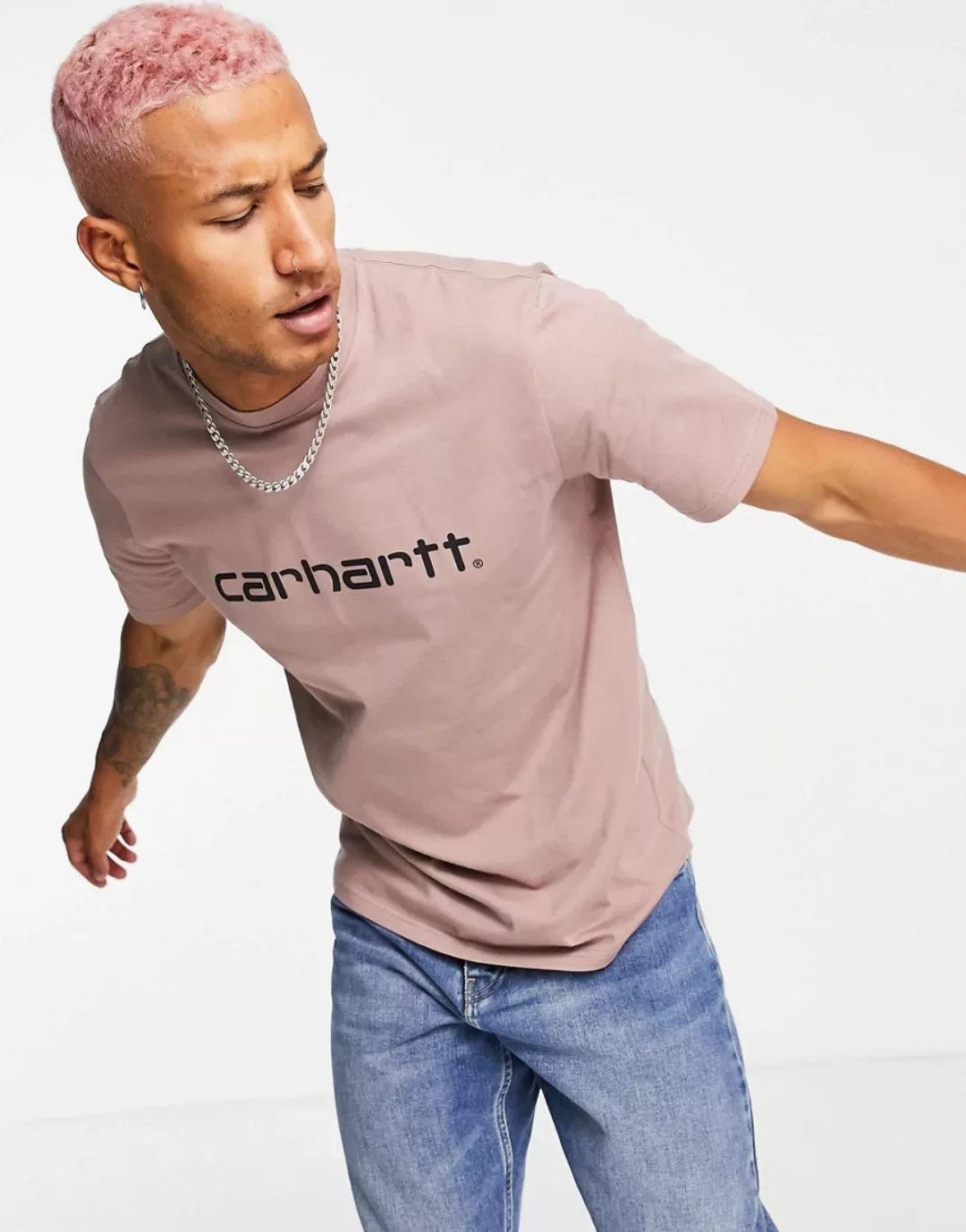 Carhartt WIP – Script – T-Shirt in Rosa günstig online kaufen