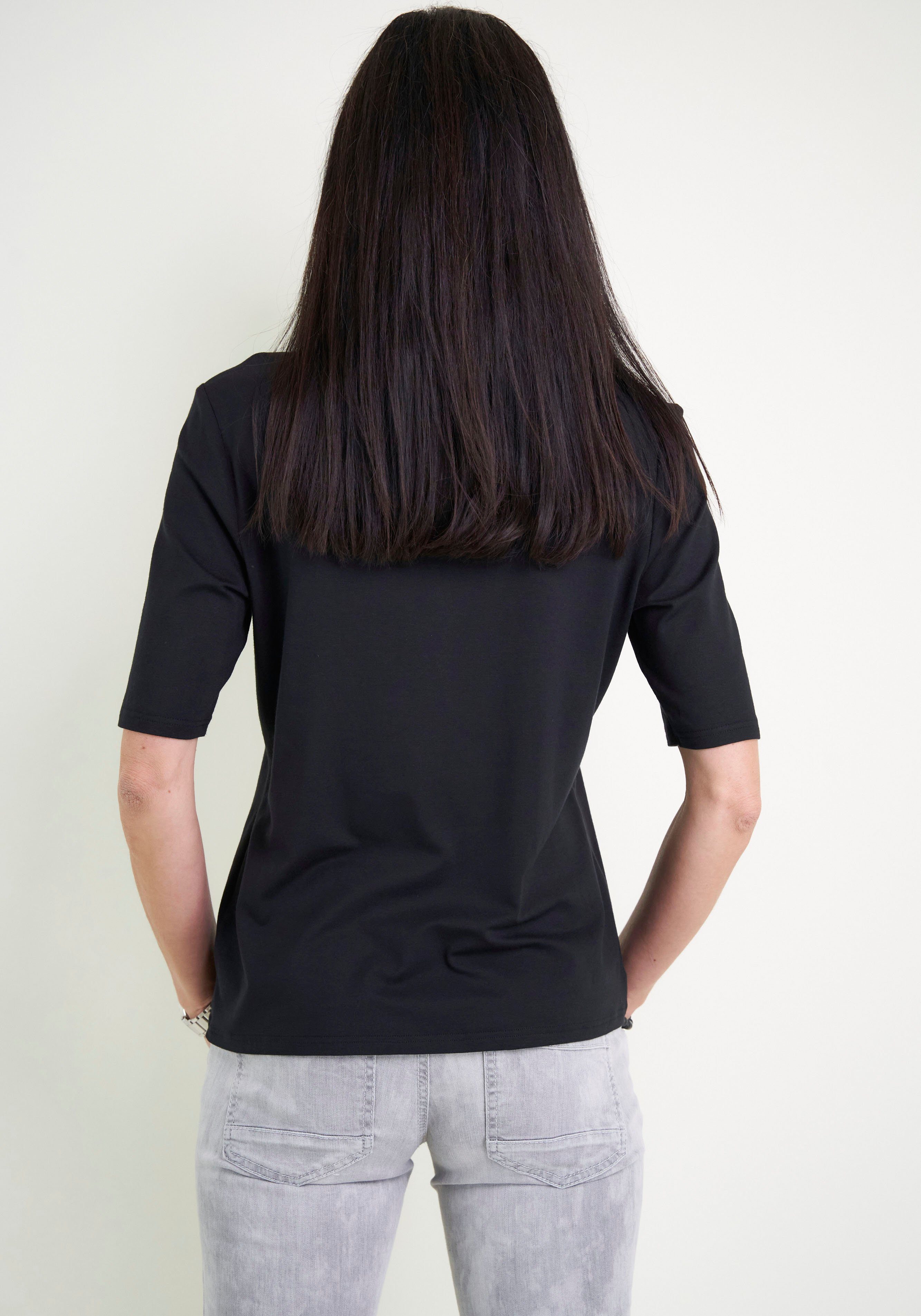 Seidel Moden Stehkragenshirt im hüftlangen Schnitt, günstig online kaufen