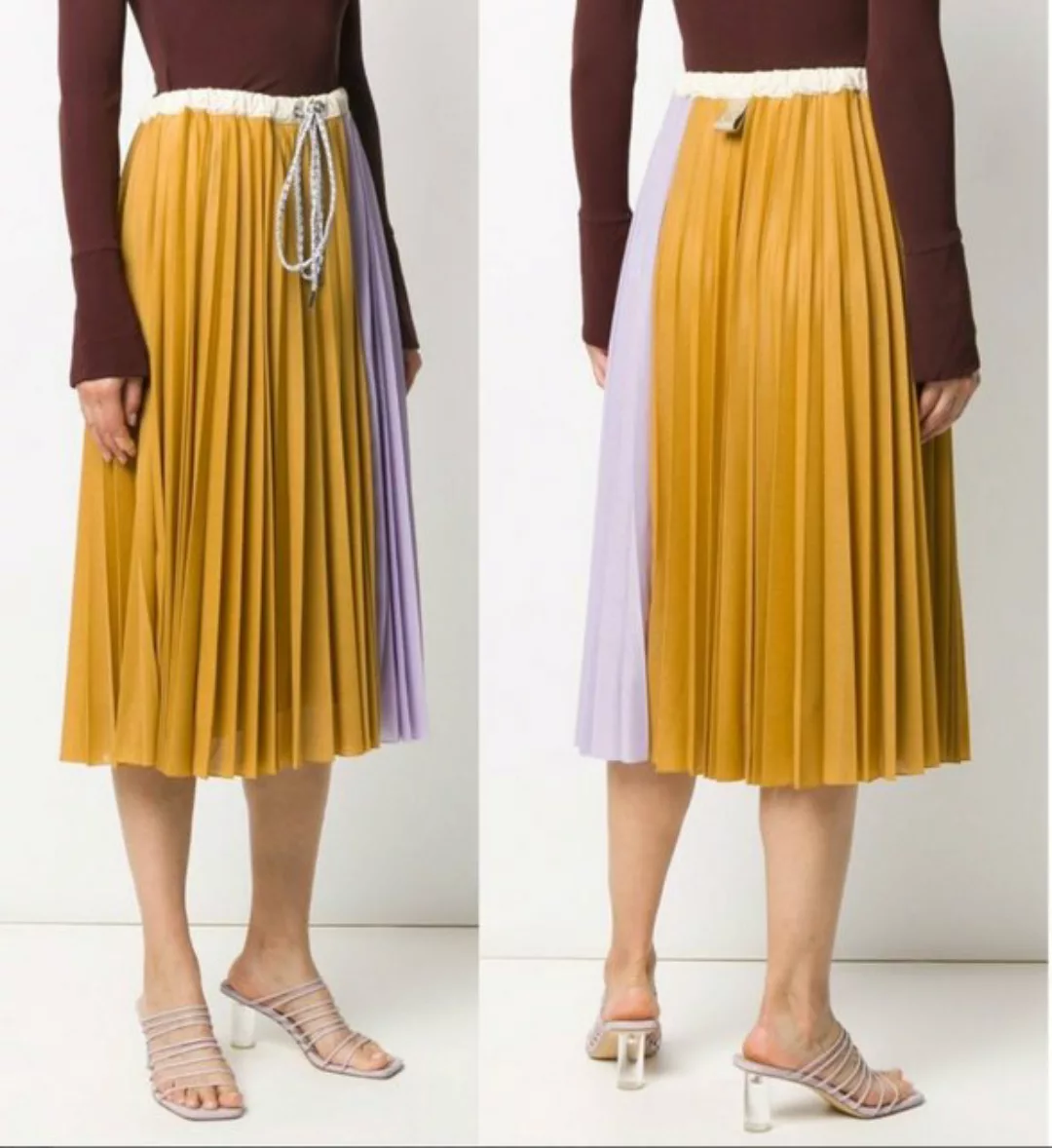 MONCLER Karorock MONCLER 2 in 1 Pleated Drawstring Skirt Plisseerock Rock E günstig online kaufen