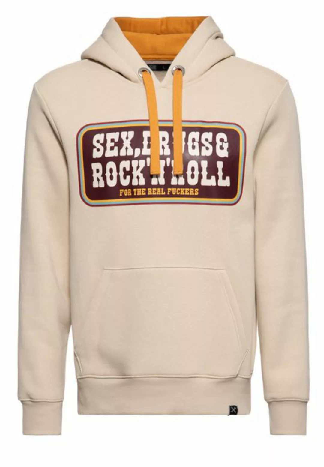 KingKerosin Kapuzenpullover Sex, Drugs & Rock 'N' Roll mit Statement Prints günstig online kaufen