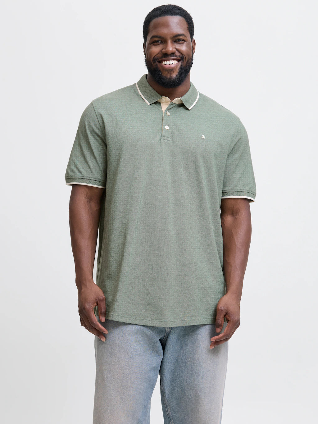 Jack & Jones PlusSize Poloshirt "JJEPAULOS POLO SS NOOS PLS", mit Logo Stic günstig online kaufen