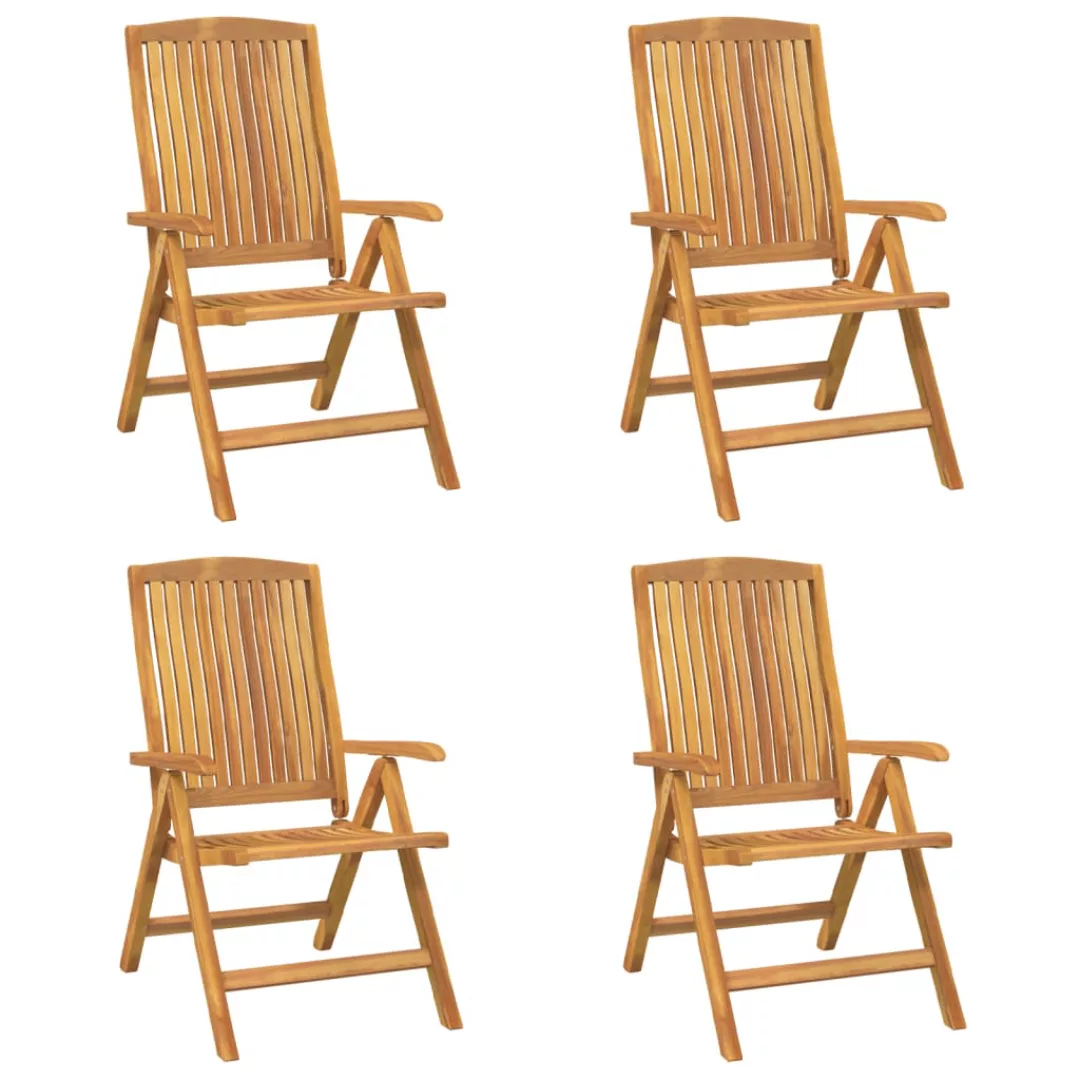 Vidaxl Gartenstühle 4 Stk. Verstellbar Massivholz Teak günstig online kaufen