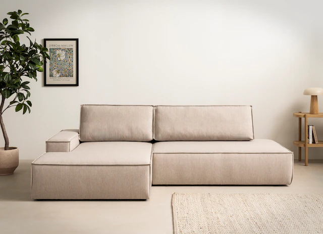 Home affaire Ecksofa "SHERWOOD, Schlafsofa in L-Form offen (275cm), Cord, L günstig online kaufen