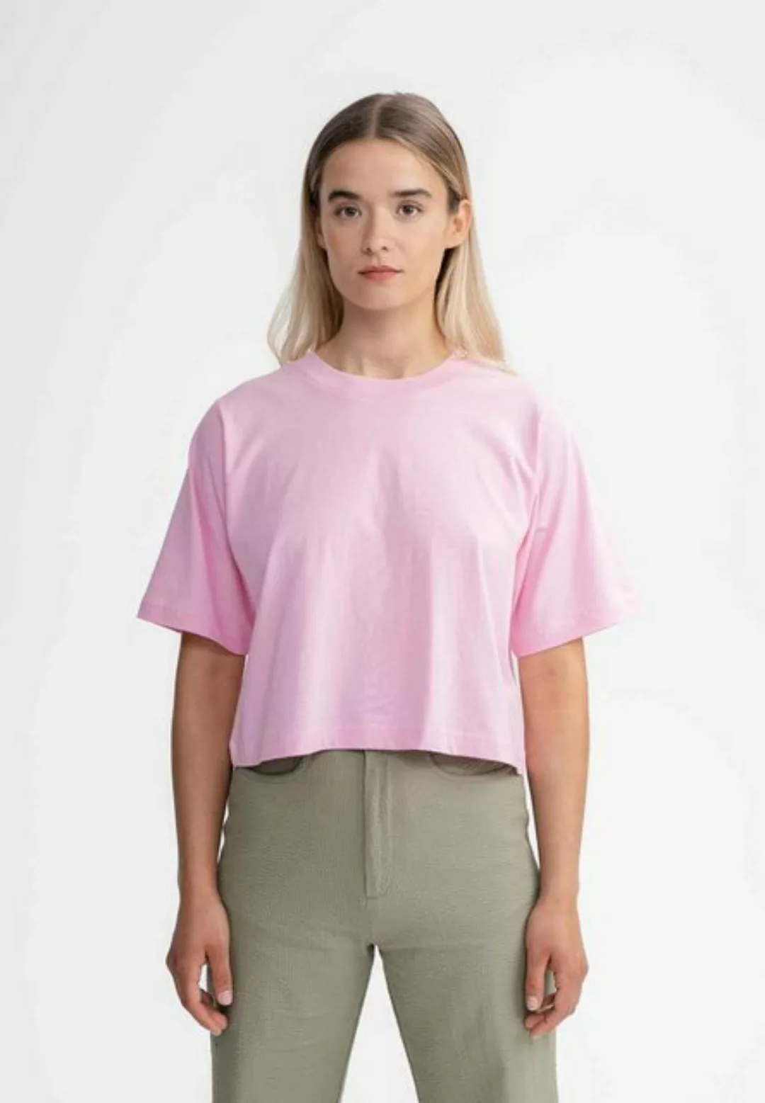 MELA Kurzarmshirt Cropped T-Shirt DESNA Rippbündchen günstig online kaufen