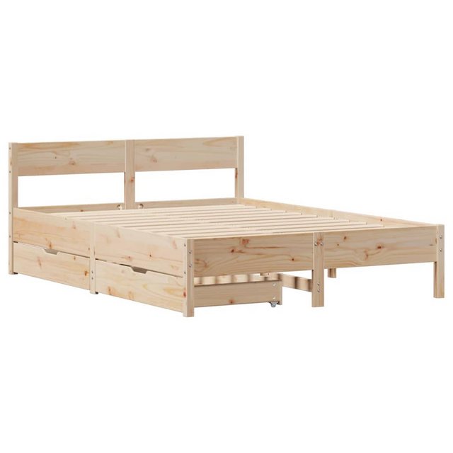 vidaXL Bettgestell Massivholzbett ohne Matratze 140x200 cm Kiefernholz Bett günstig online kaufen