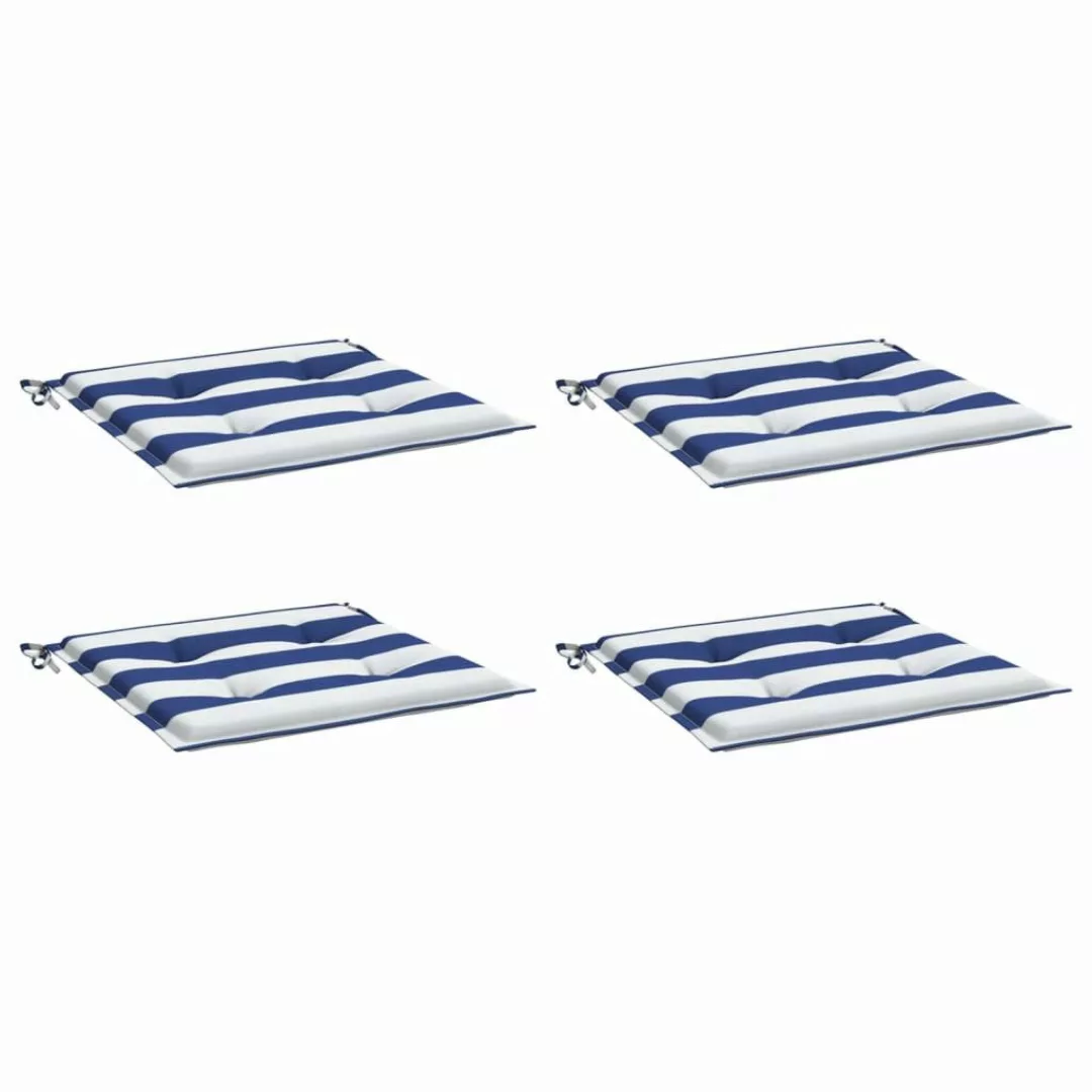 vidaXL Sitzauflage Gartenstuhl-Kissen 4 Stk. Blau günstig online kaufen