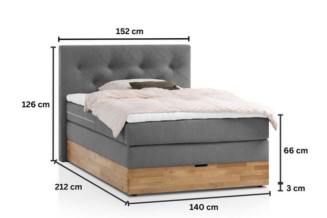 Belanoti Boxspringbett Marbo (Boxspringbett 140x200 mit Bettkasten, 7-Zonen günstig online kaufen