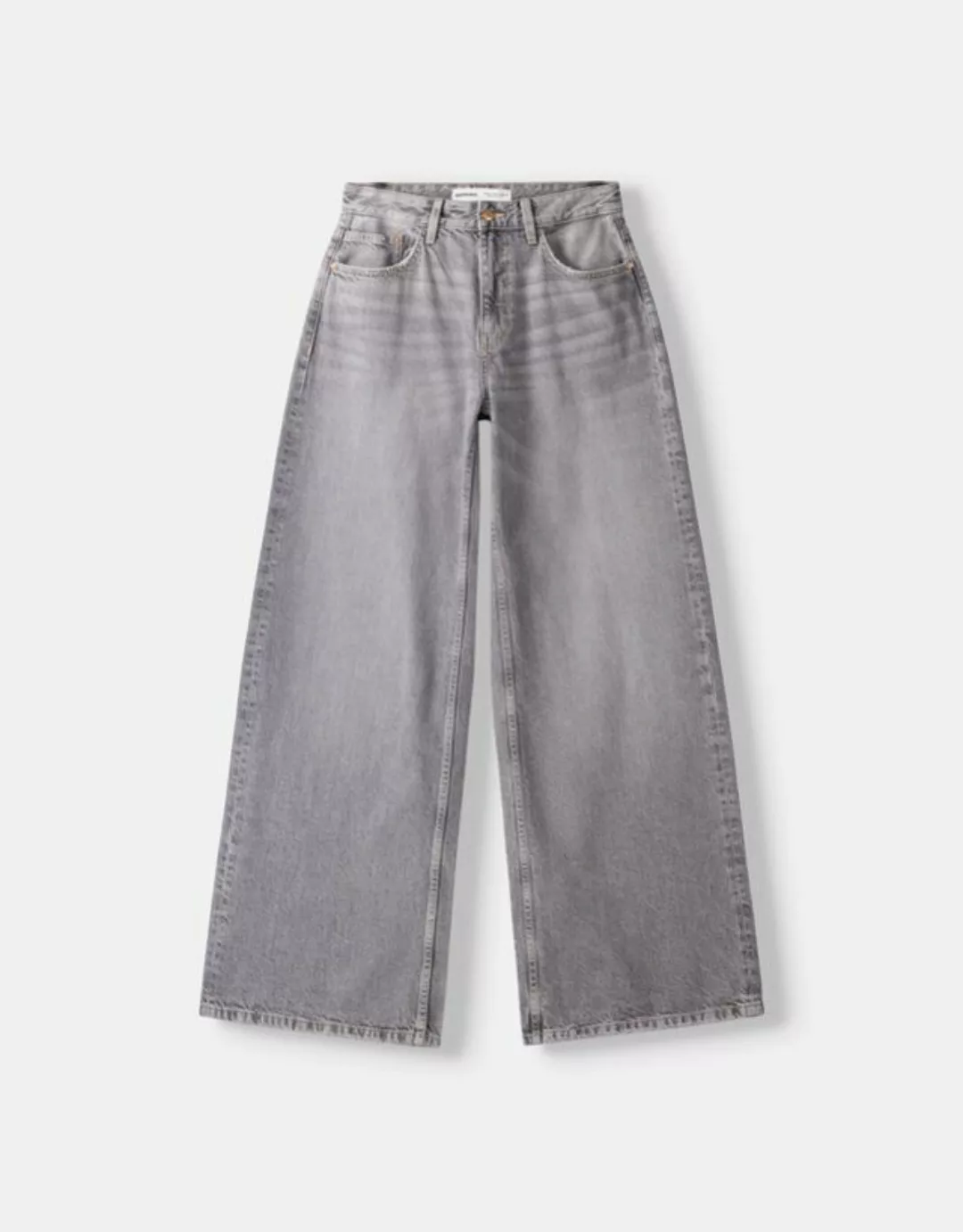 Bershka Wide-Leg-Jeans Bskteen 40 Grau günstig online kaufen