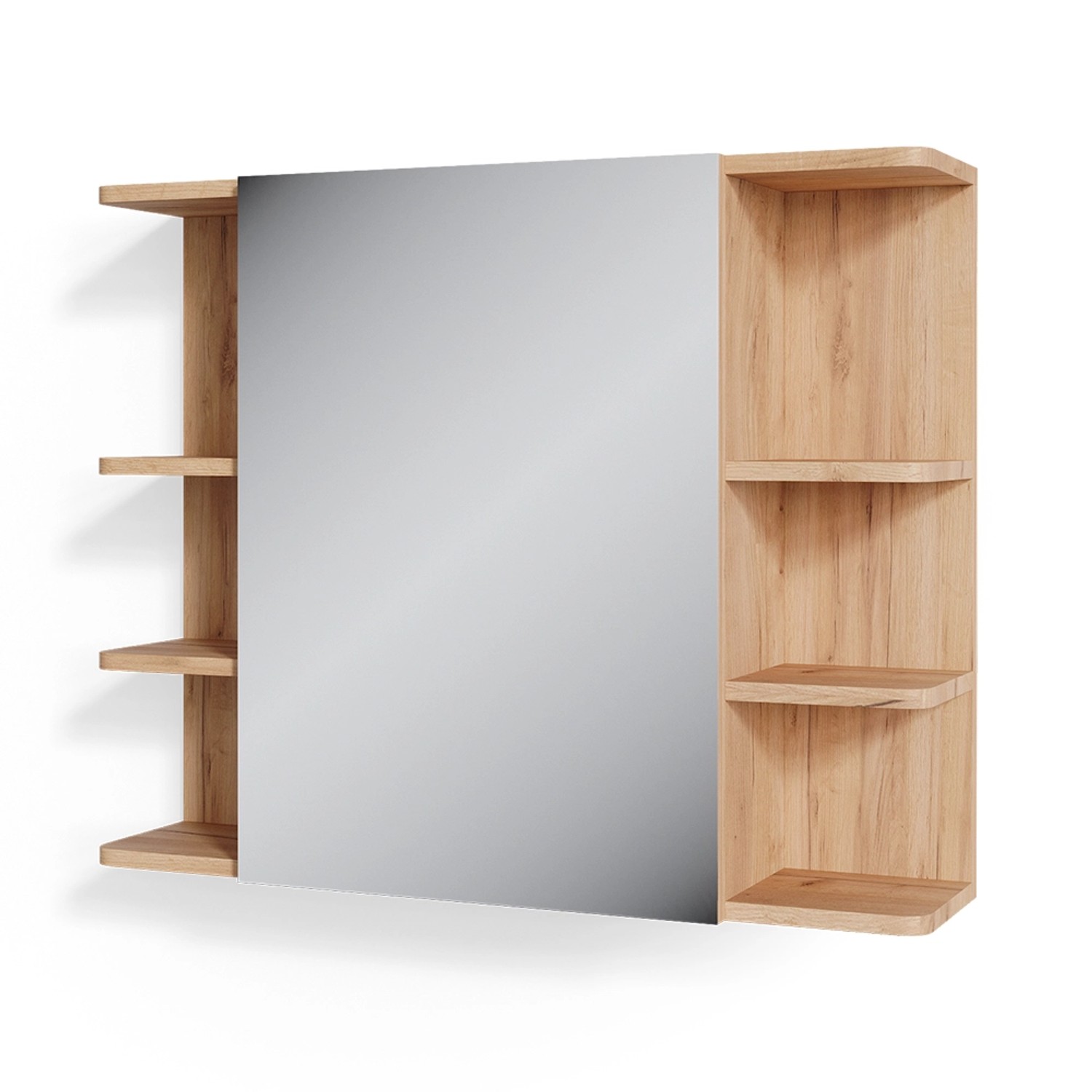 Vicco Badezimmerspiegelschrank Fynn, Goldkraft Eiche/Grün, 80 günstig online kaufen