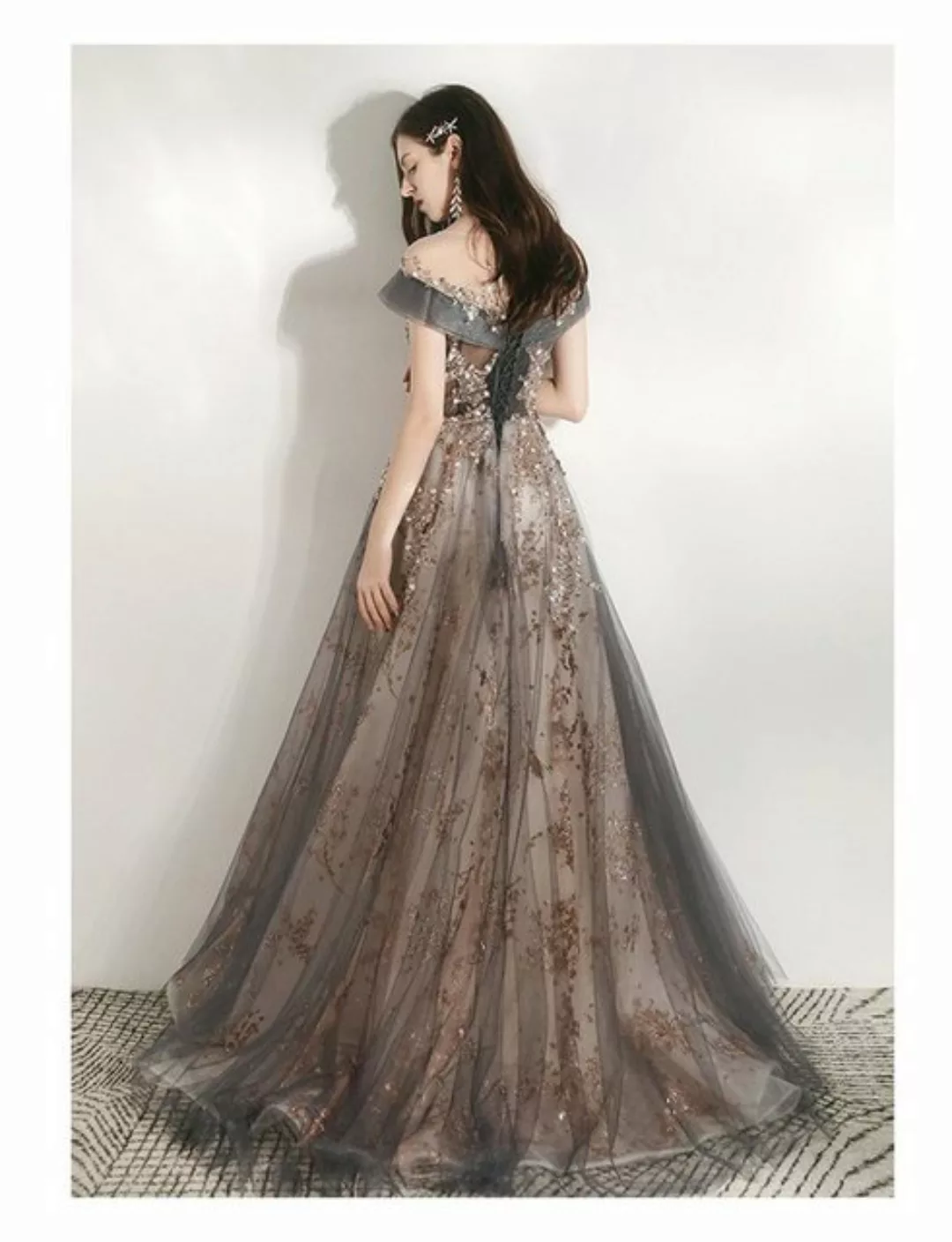 FIDDY Abendkleid Bankett-Abendkleid für Damen mit V-Ausschnitt günstig online kaufen