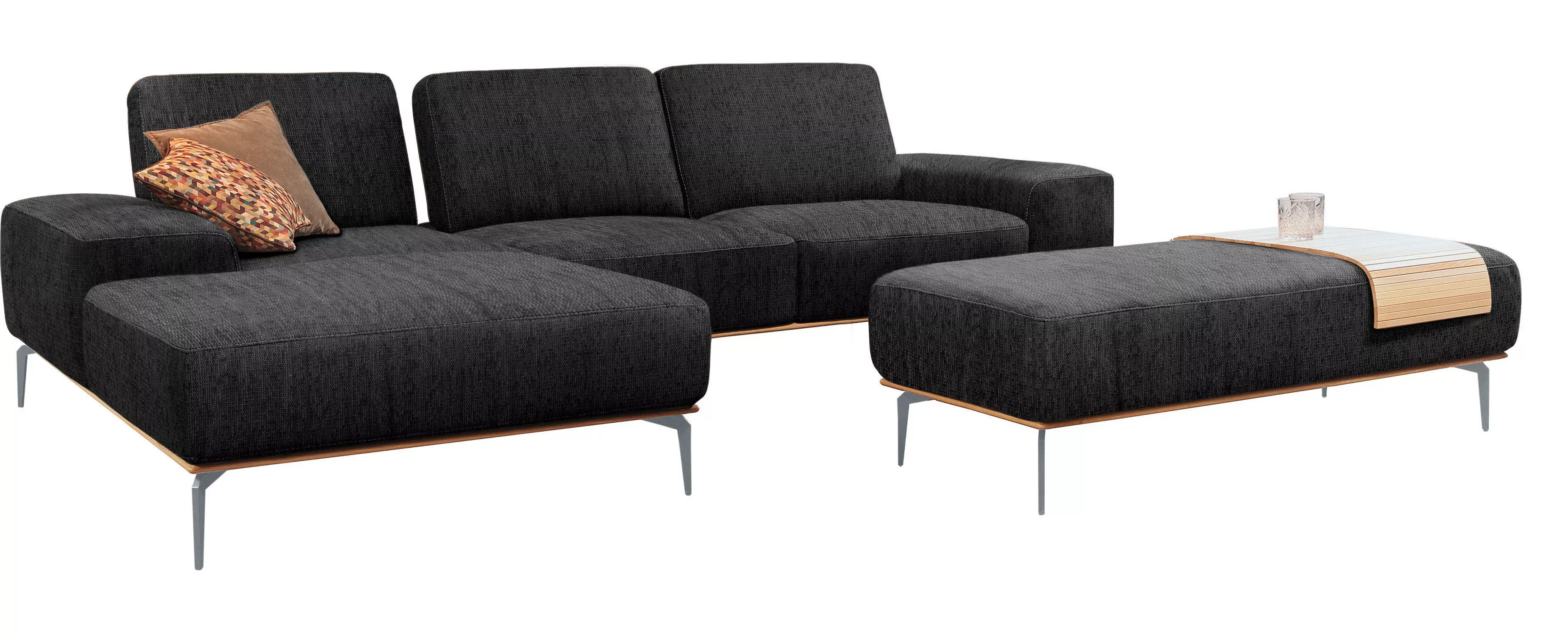 W.SCHILLIG Ecksofa run, mit elegantem Holzsockel, Füße in Silber matt, Brei günstig online kaufen