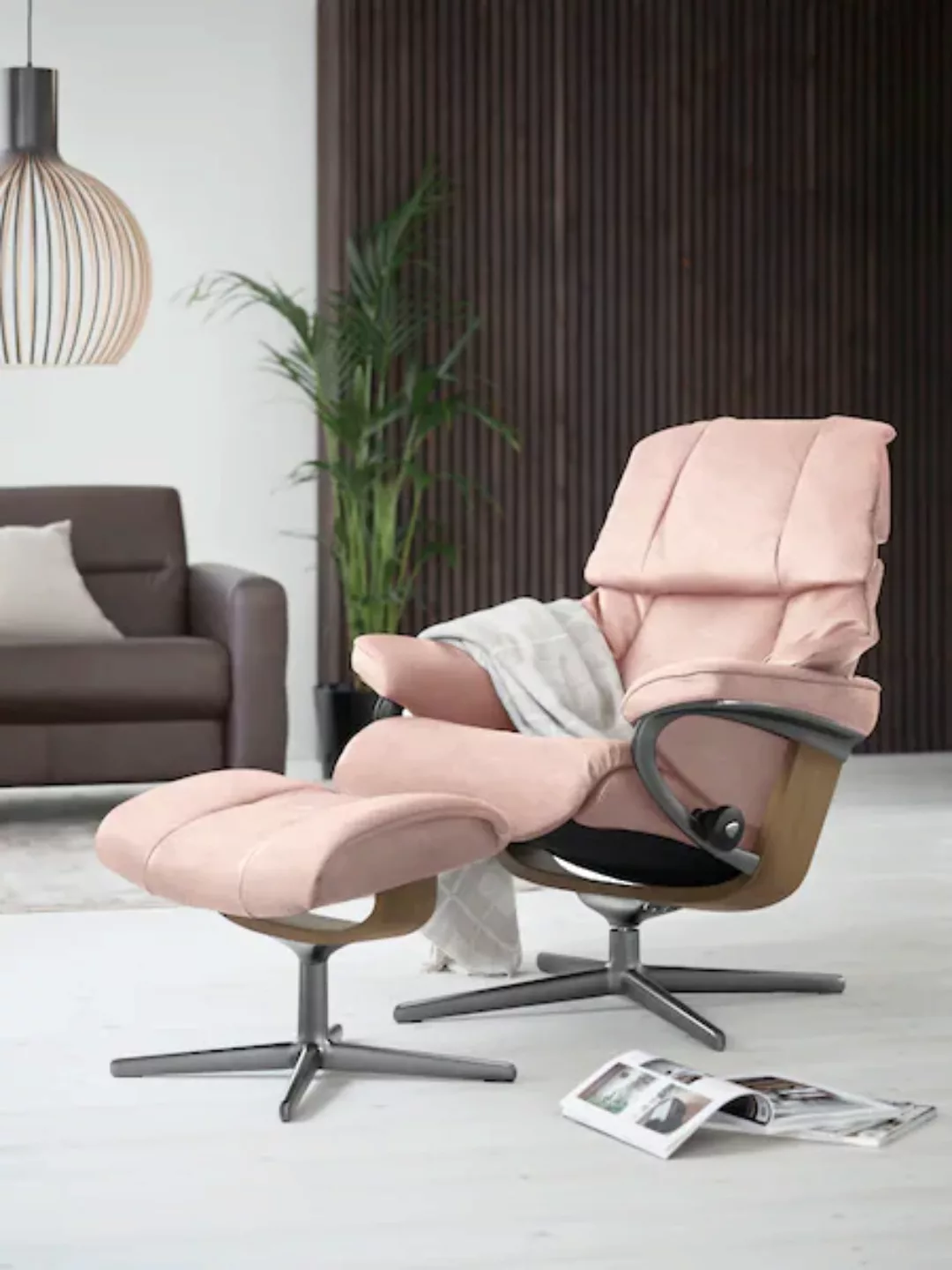 Stressless Fußhocker "Reno", mit Cross Base, Größe S, M & L, Holzakzent Eic günstig online kaufen