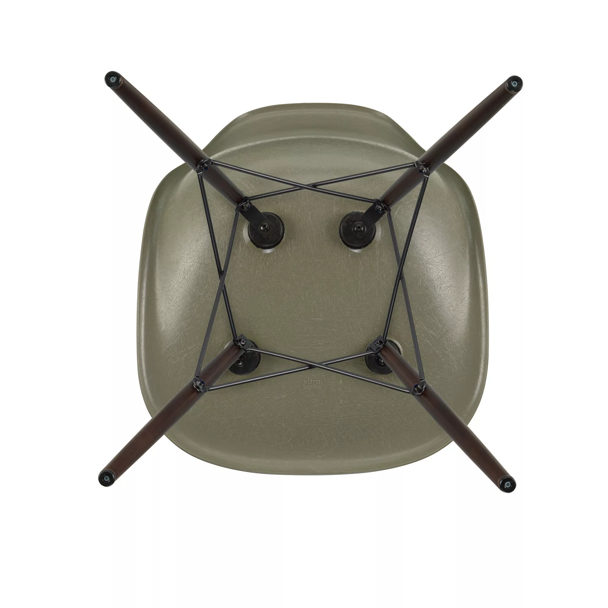 Vitra - Eames Fiberglass Side Chair DSW Ahorn dunkel - umbra/Sitzschale Fie günstig online kaufen