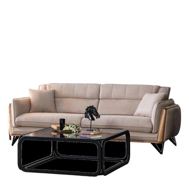 JVmoebel Sofa Dreisitzer Beige Couch Sofa Möbel Polster Einrichtung Couchen günstig online kaufen