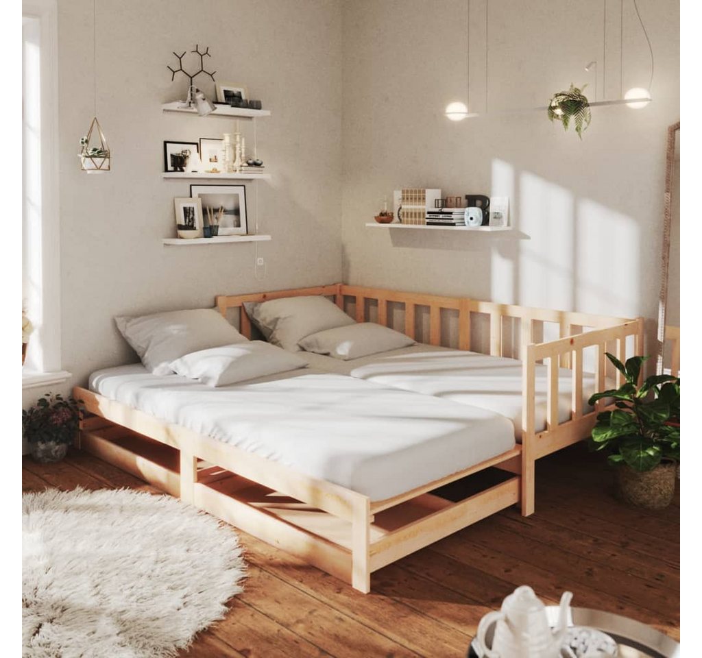 vidaXL Gästebett Ausziehbares Tagesbett Gästebett 2x90x200 cm Massivholz Ki günstig online kaufen