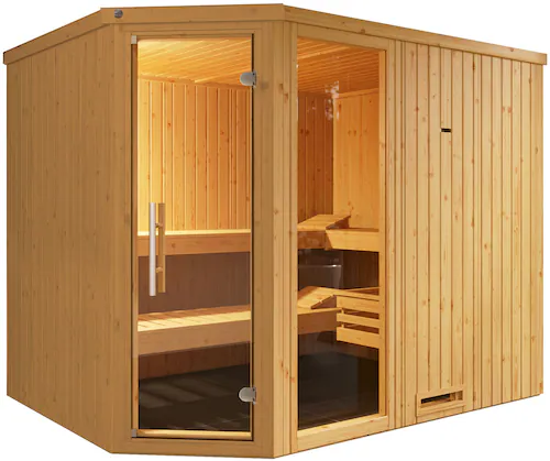 weka Sauna »Element-Ecksauna VARBERG 4«, vorgefertigte Elemente, Fensterele günstig online kaufen