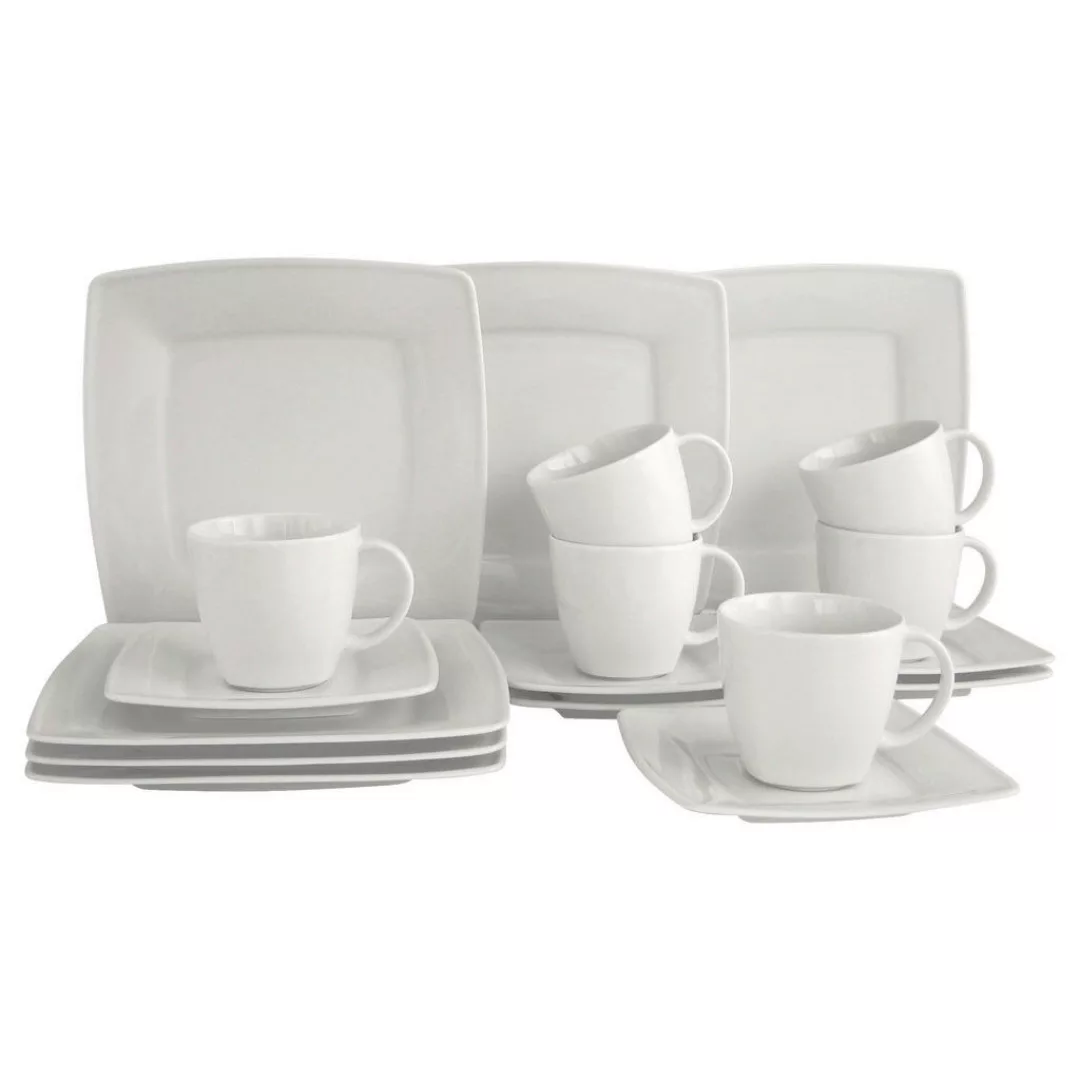 CreaTable Kaffeeservice Victoria weiß Porzellan 18 tlg. günstig online kaufen