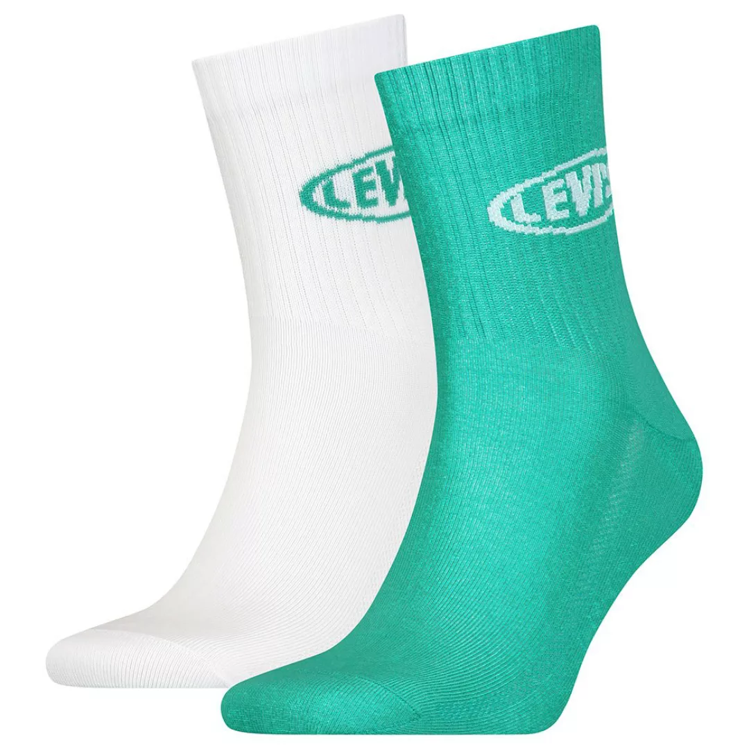 Levi´s ® Short Cut 90s Logo Socken 2 Paare EU 39-42 Green / White günstig online kaufen