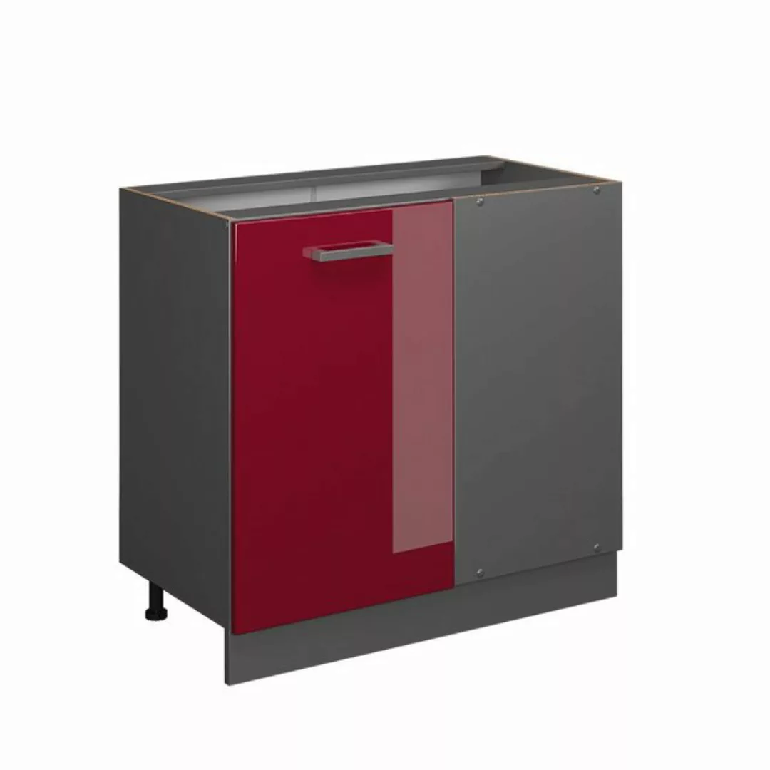 Vicco Eckunterschrank Küchenunterschrank R-Line 86 cm Anthrazit Bordeaux Ho günstig online kaufen