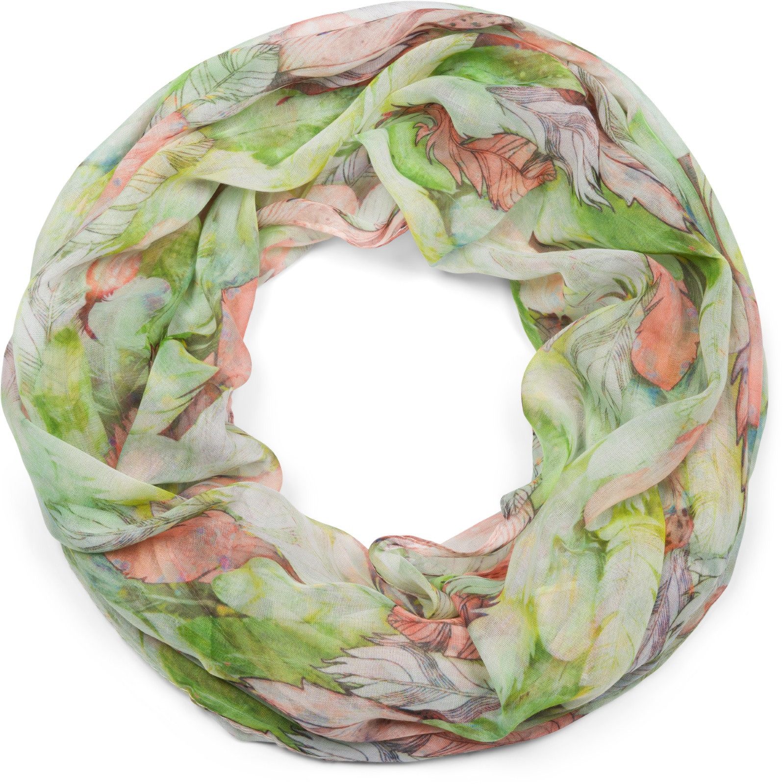 styleBREAKER Loop Loop mit bunten Federn, günstig online kaufen