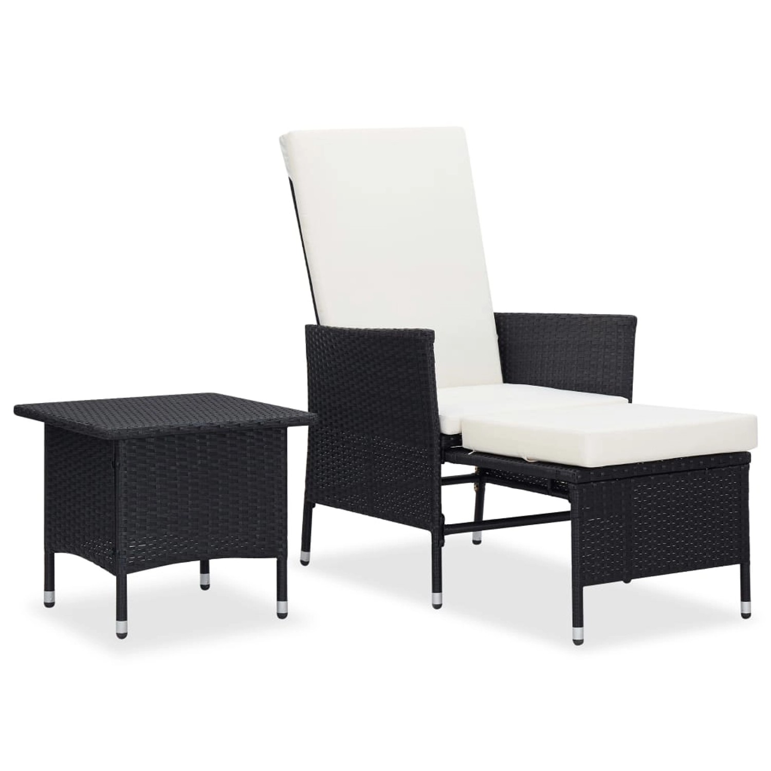 2-tlg. Garten-lounge-set Mit Auflagen Poly Rattan Schwarz günstig online kaufen