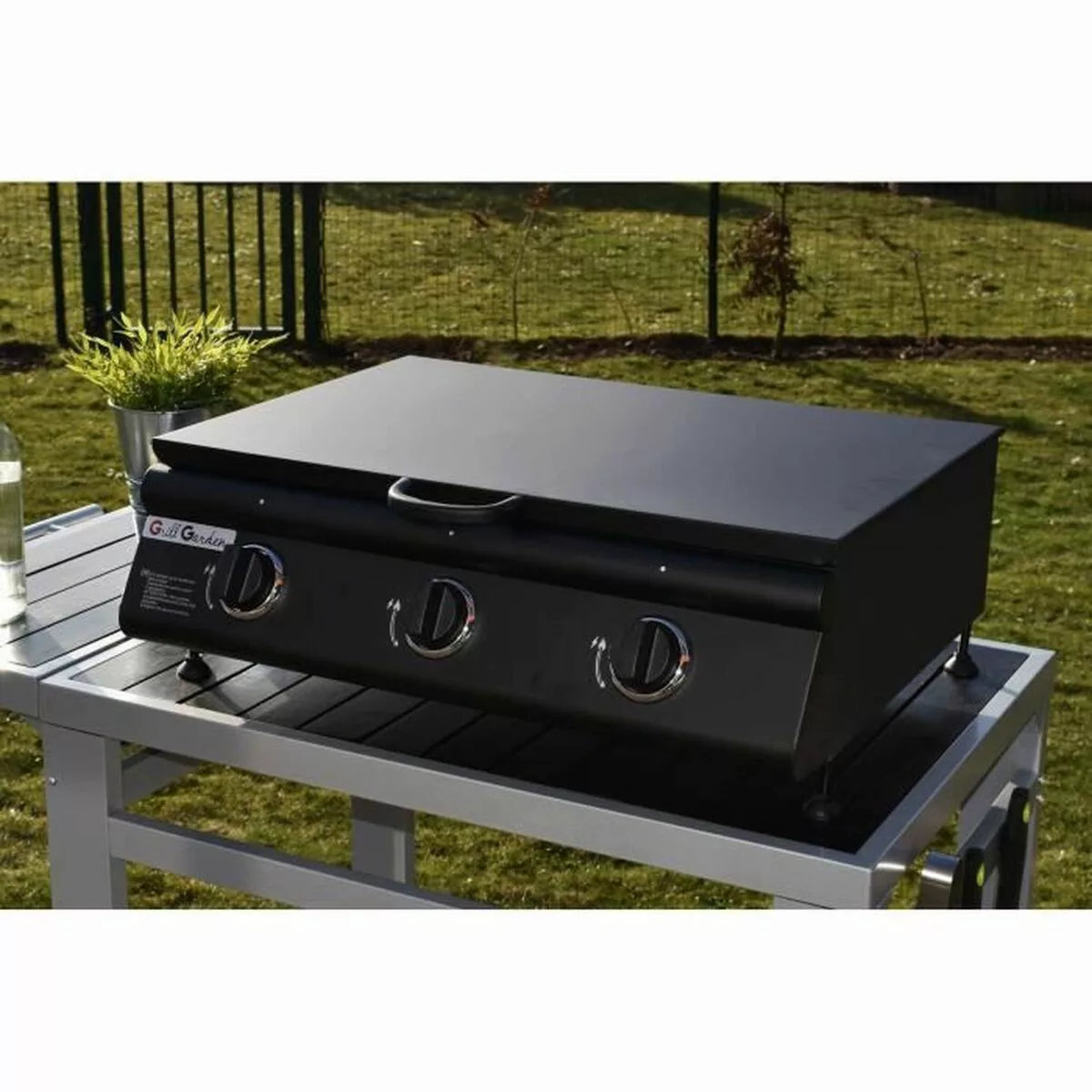 Gaskochplatte Grill Garden Castella Matte Hinterseite 1000 W günstig online kaufen